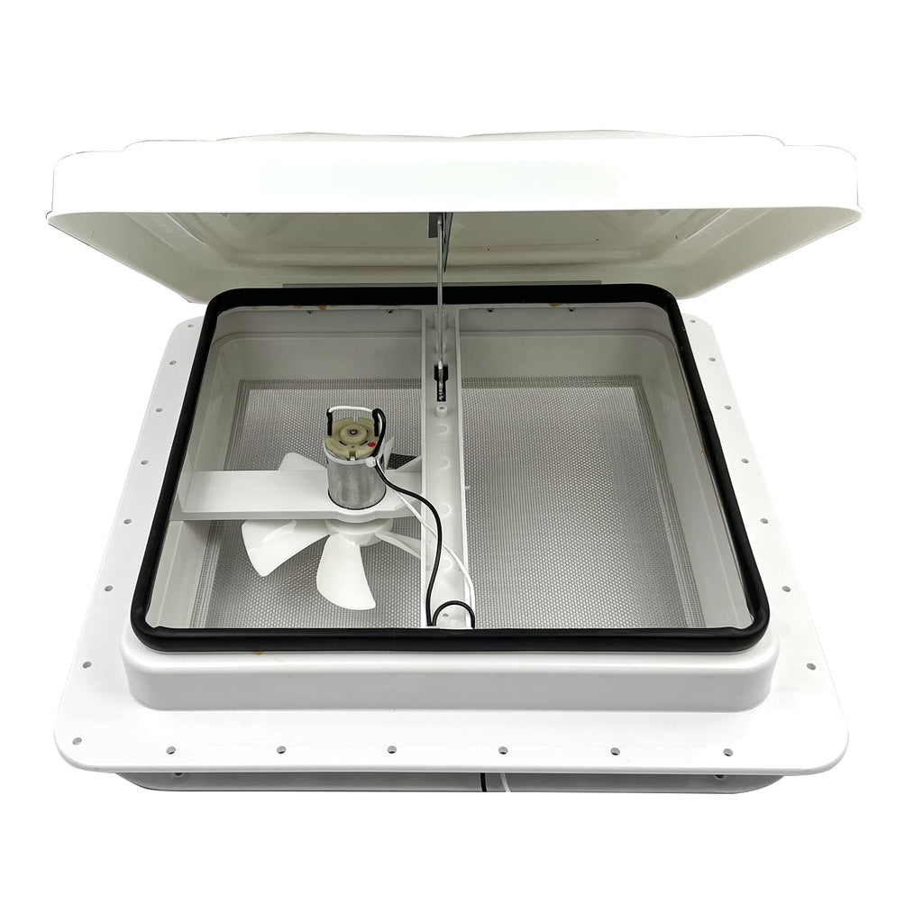 14" RV Roof Vent with 12V Fan, White A641100