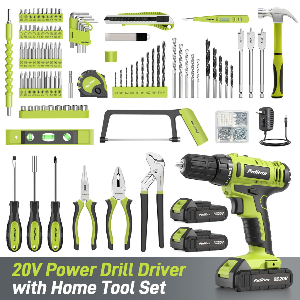 199-Piece 20V Cordless Drill Driver Power Tool Set with Toolbox D7222