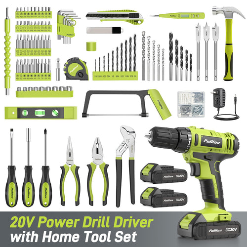 199-Piece 20V Cordless Drill Driver Power Tool Set with Toolbox D7222