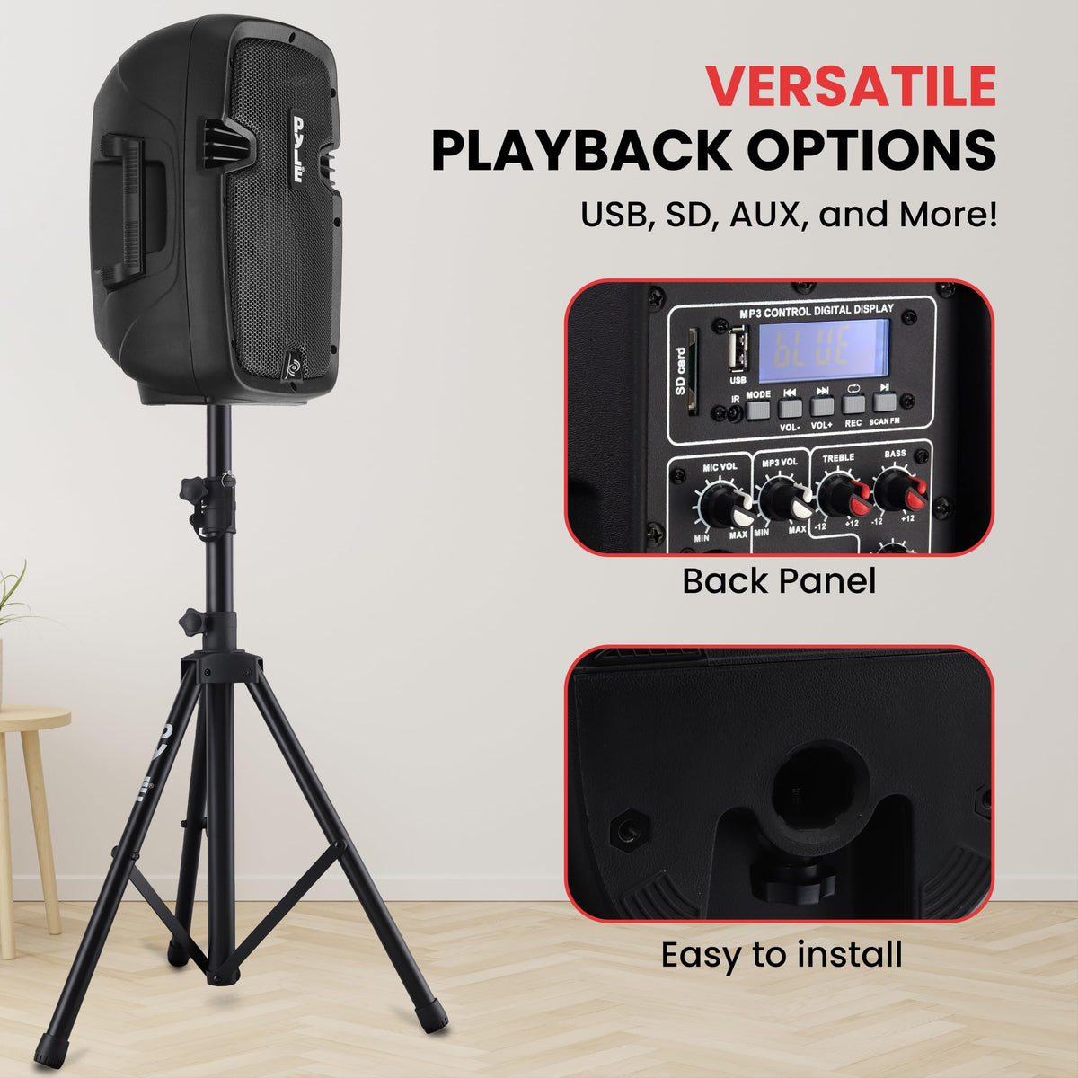 Dual 8 Inch Powered PA Speaker System Y590910