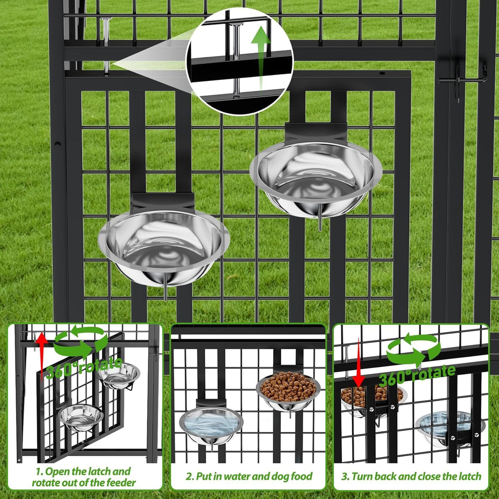 4 x 4 x 4.25 FT Outdoor Dog Kennel with Roof S2330