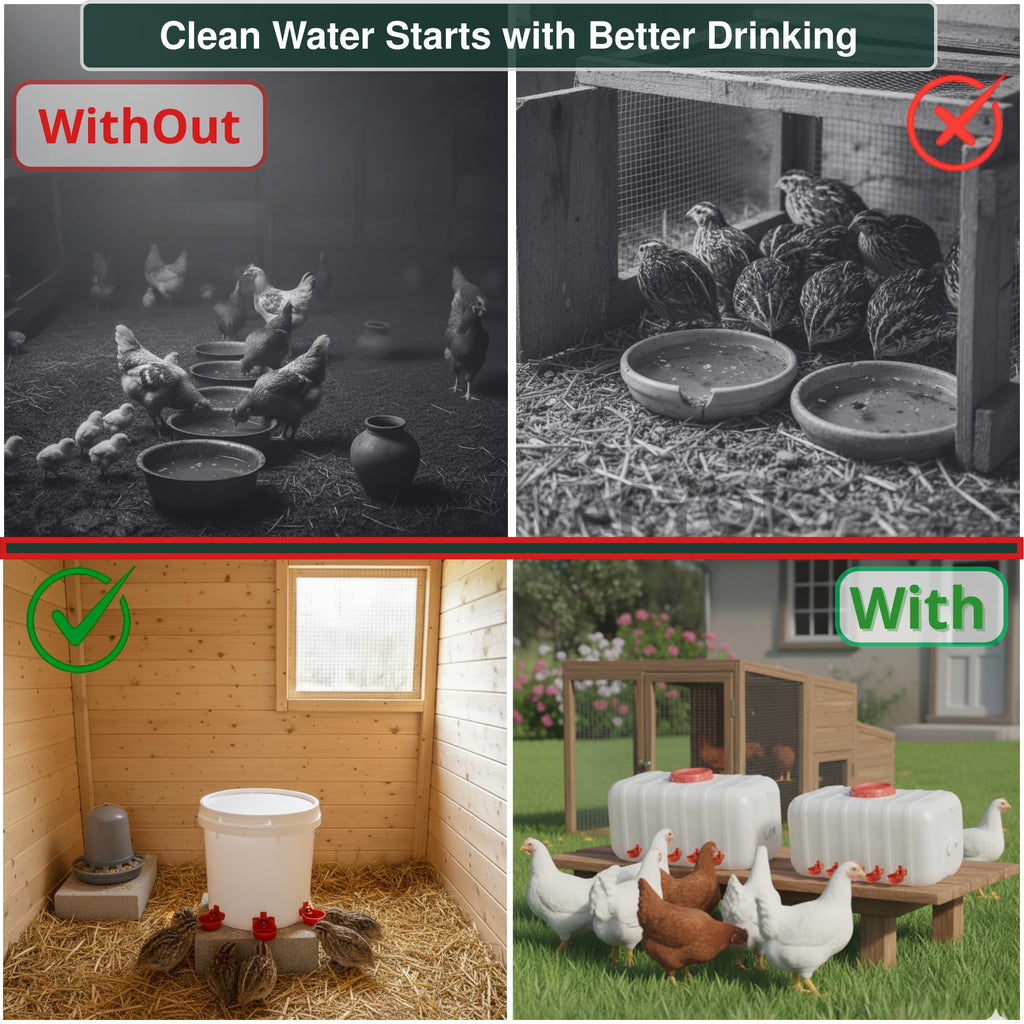 12-Pack Chicken Water Nipples with Cups G563