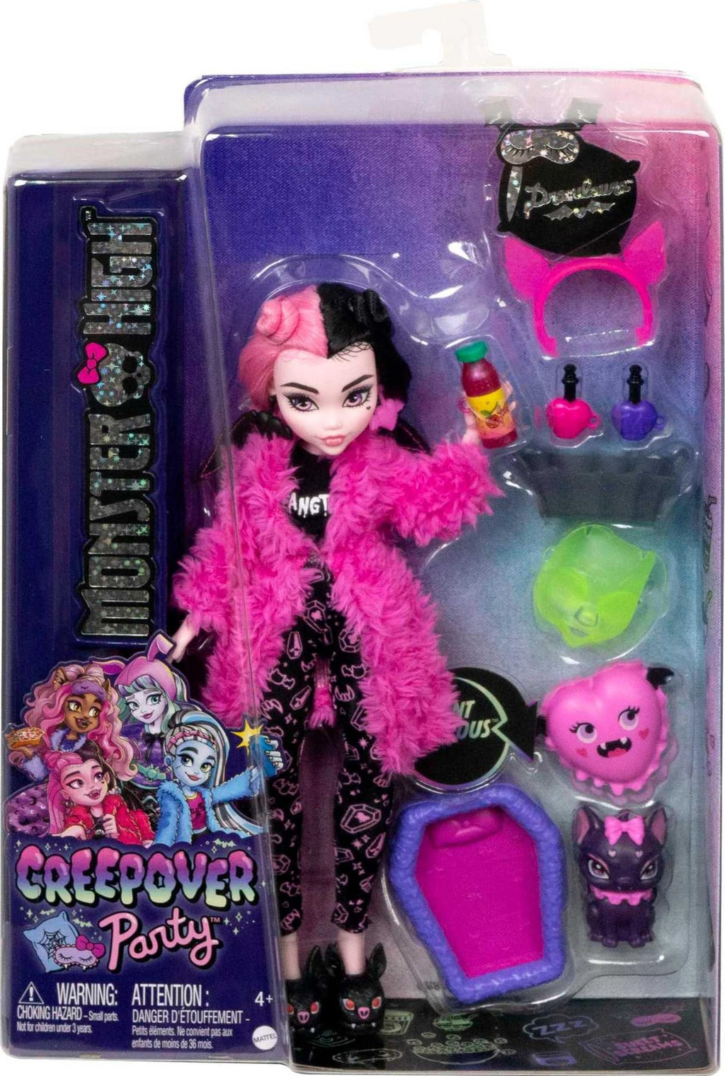 Monster High Doll Set with Pet Bat, Sleepover Clothes & Accessories R671446