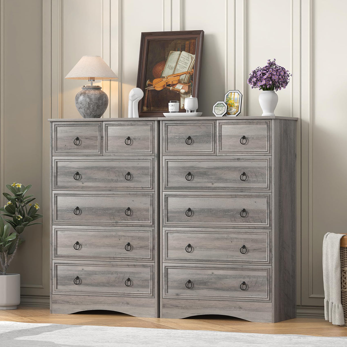 48'' Tall Grey 6 Drawer Dresser E7881