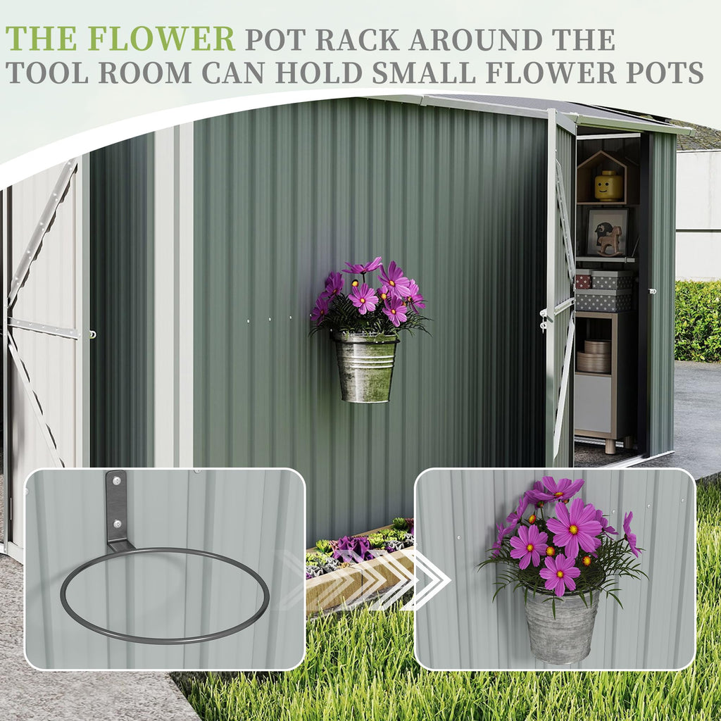 10x12 FT White Metal Storage Shed G105738