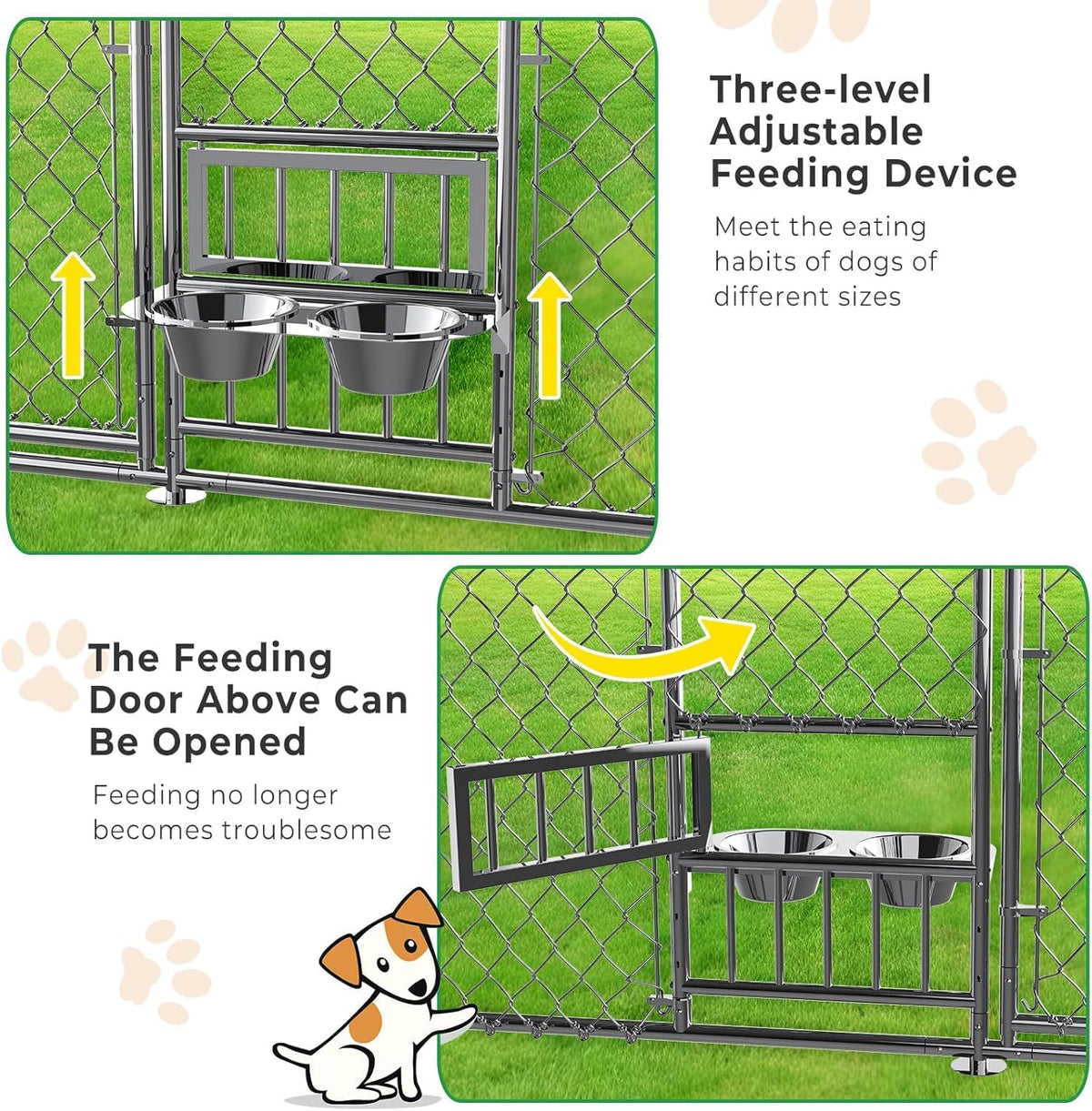 10×20FT Heavy Duty Chain Link Dog Kennel with Roof D8387