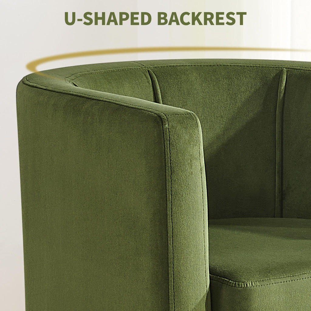 Barrel Accent Chairs Set of 2 Olive Green E789