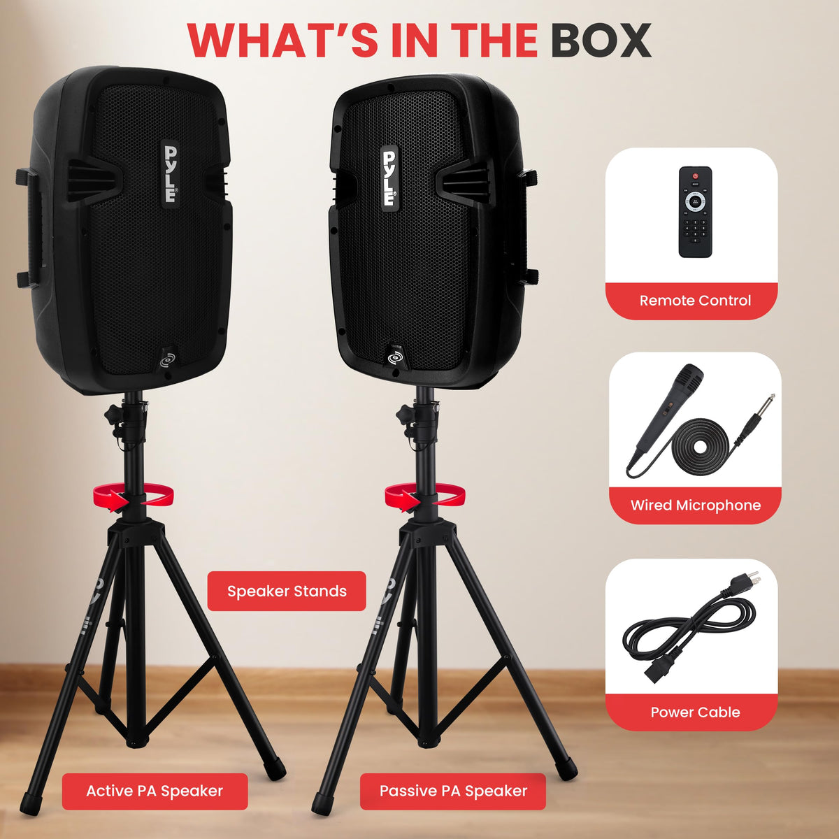 Dual 8 Inch Powered PA Speaker System Y590910