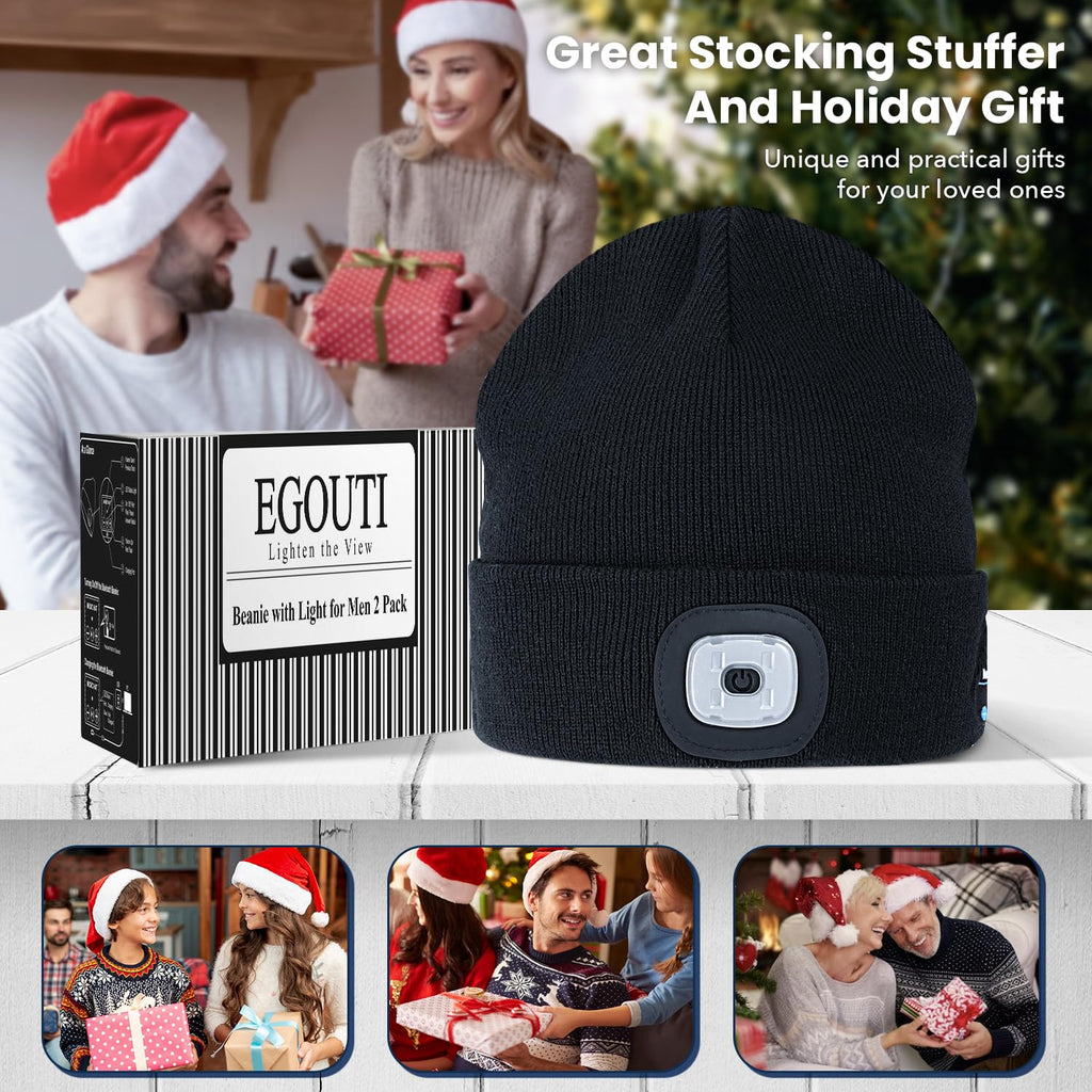 Bluetooth Beanie Hat with Light 2 Pack O84833