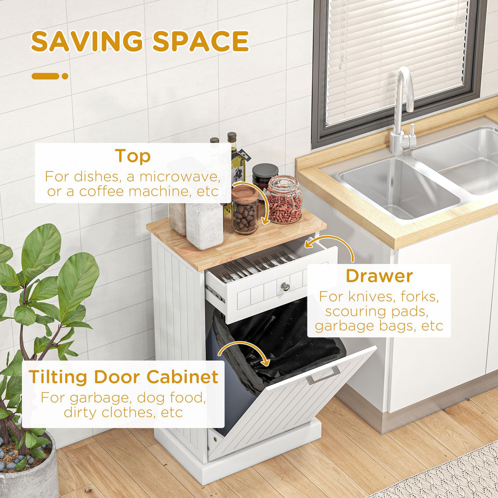 White Double Tilt-Out Trash & Recycling Cabinet W67228