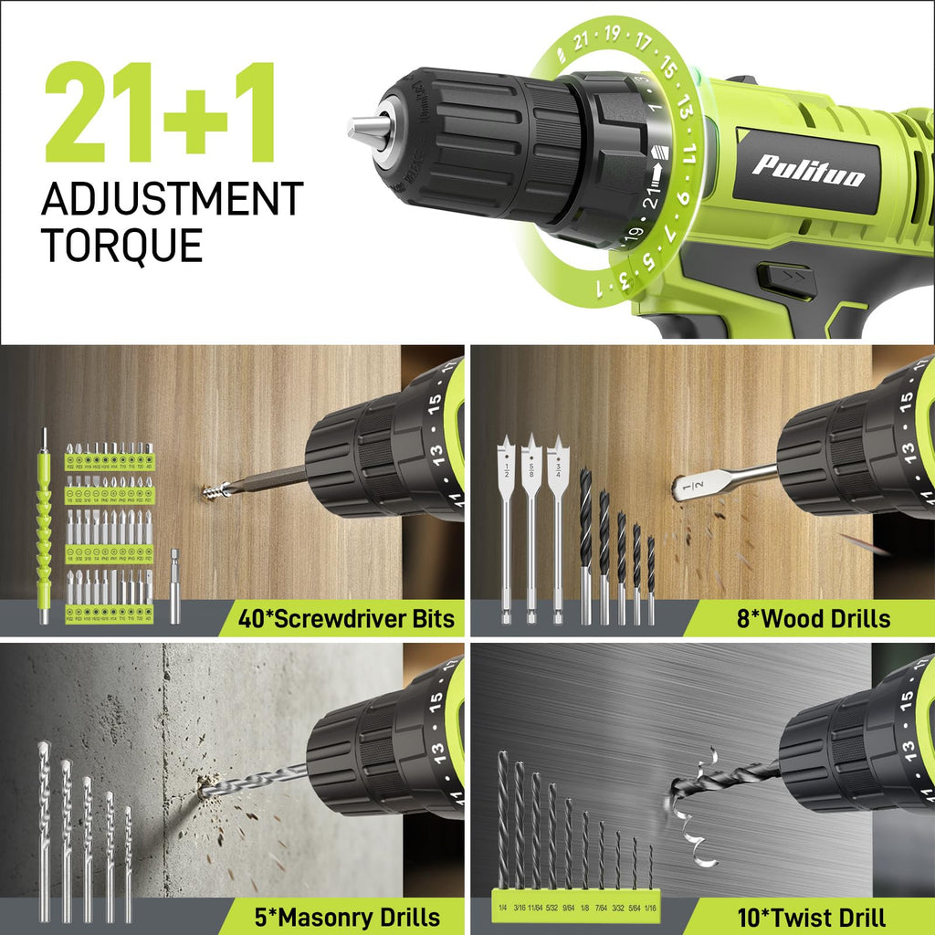 199-Piece 20V Cordless Drill Driver Power Tool Set with Toolbox D7222