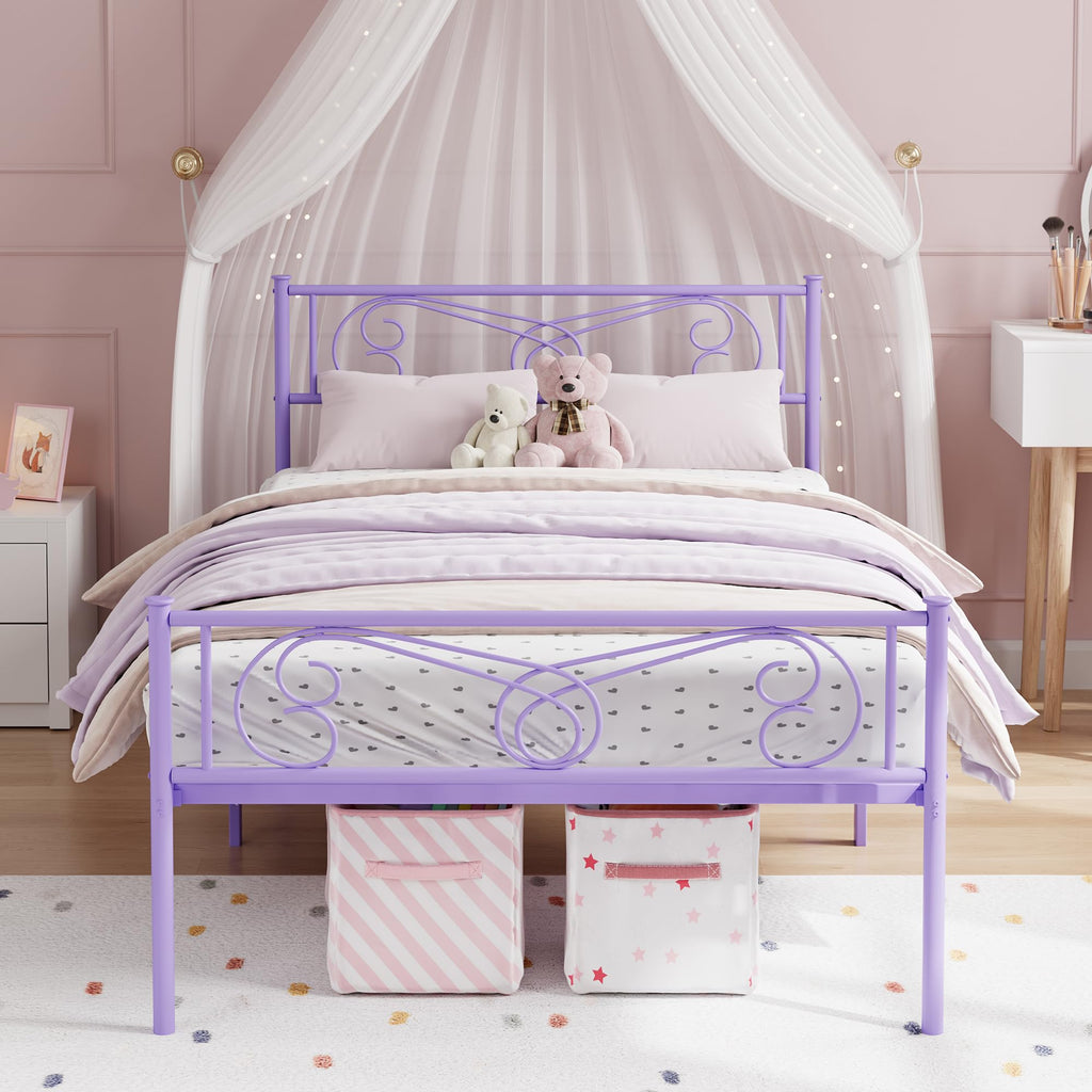 Twin Size Metal Bed Frame with Headboard B5579
