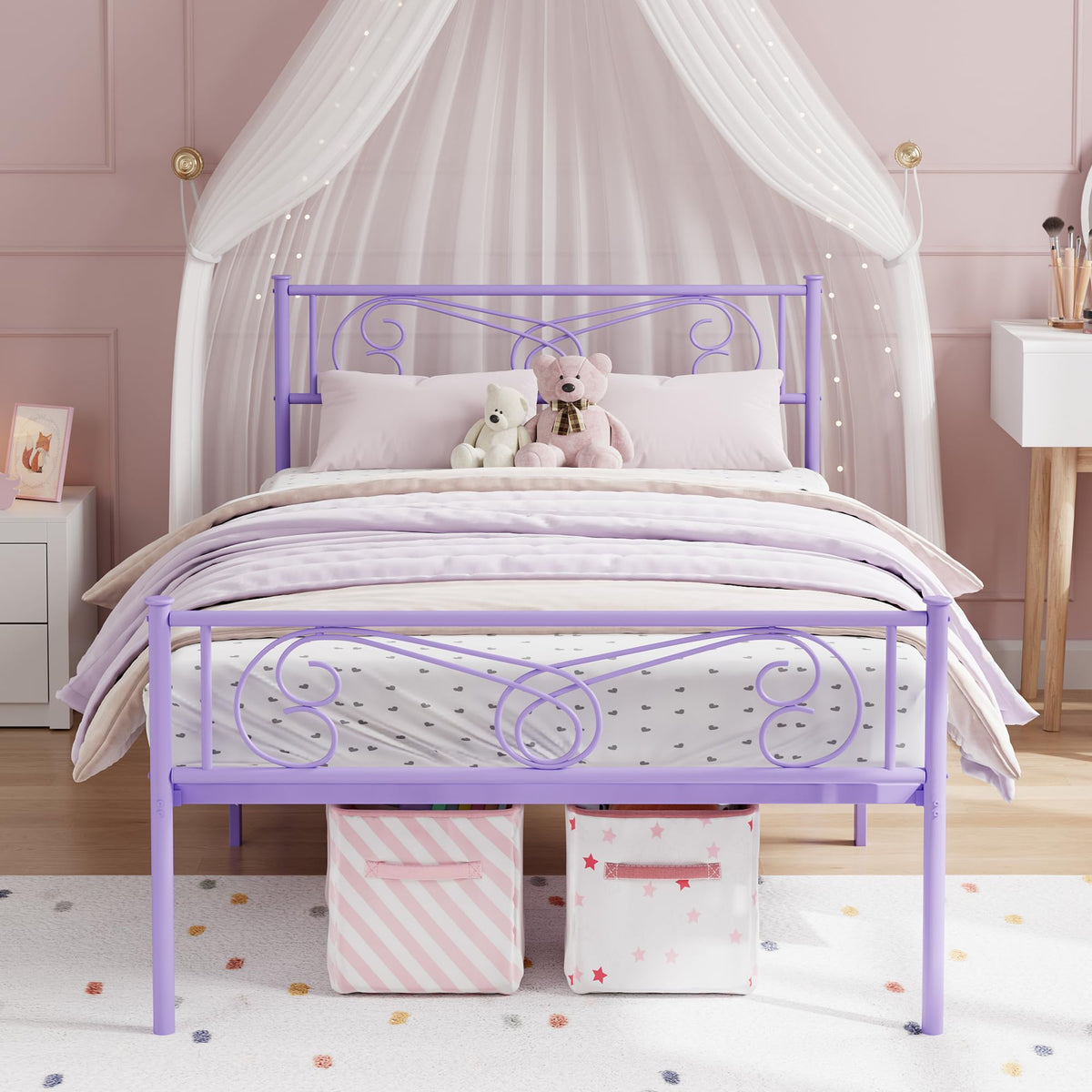 Twin Size Metal Bed Frame with Headboard B5579