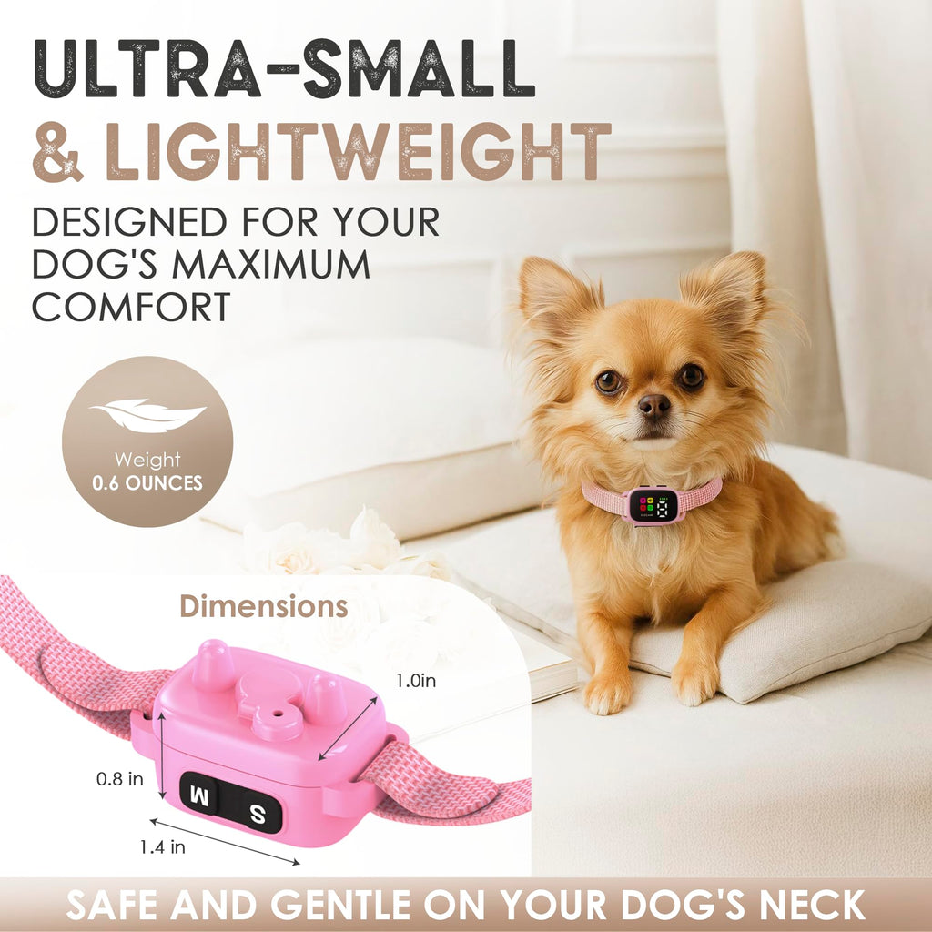 No Shock Rechargeable Bark Collar for Small Dogs 5-15 lbs P252