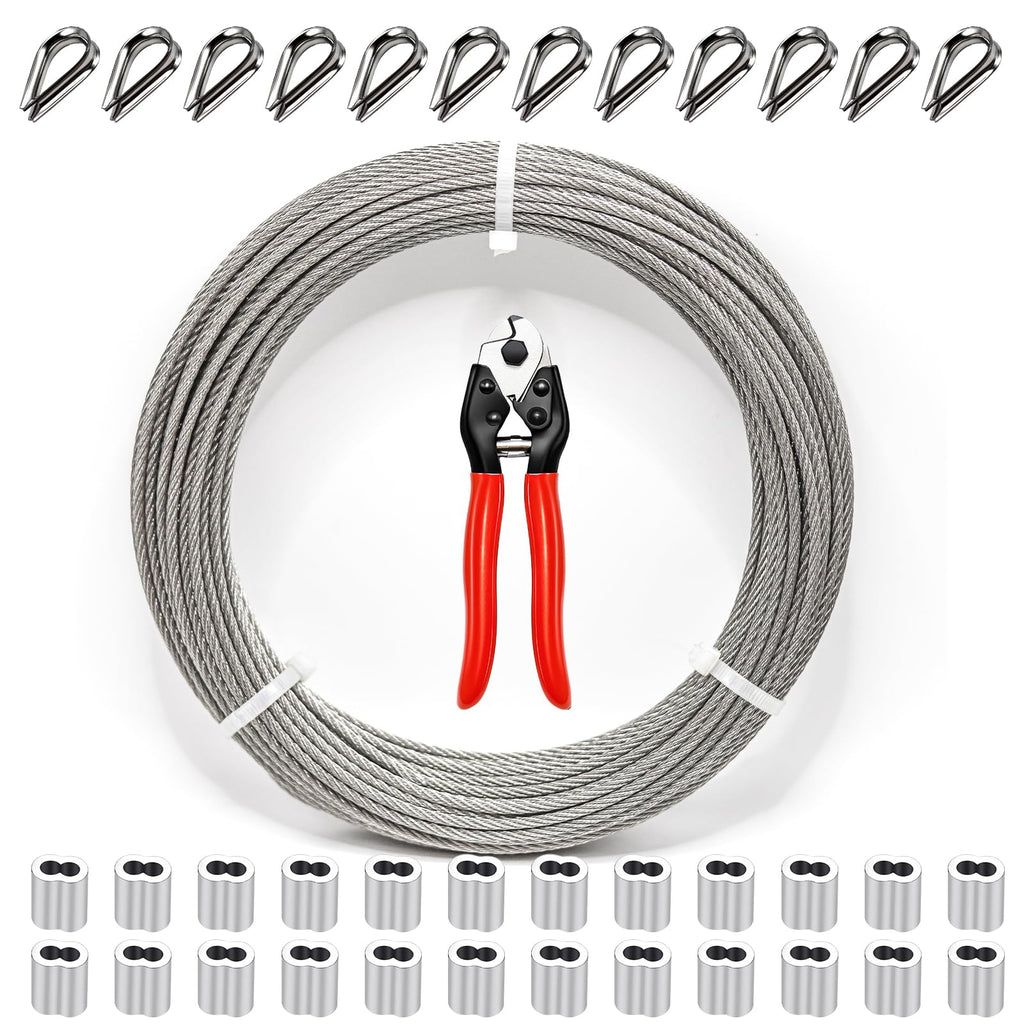 1/8 Inch Stainless Steel Cable 100FT 7x7 Strand Core J70756