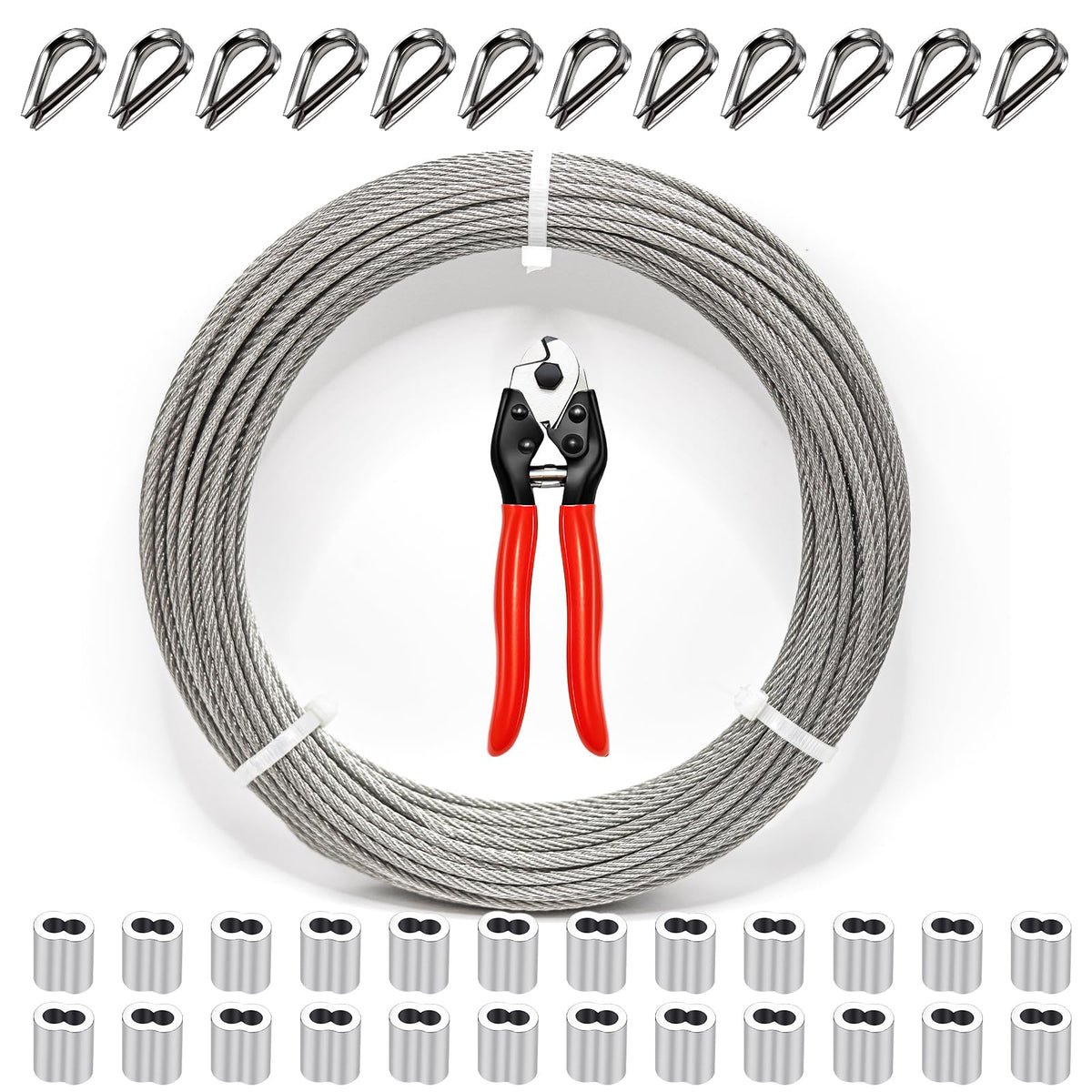 1/8 Inch Stainless Steel Cable 100FT 7x7 Strand Core J70756