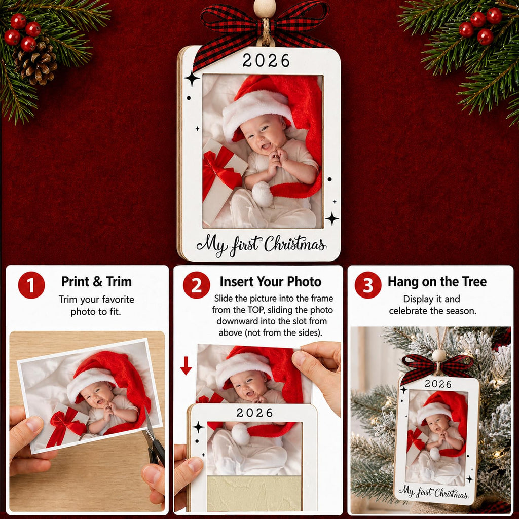 Baby's First Christmas Ornament 2026 Picture Frame C200461
