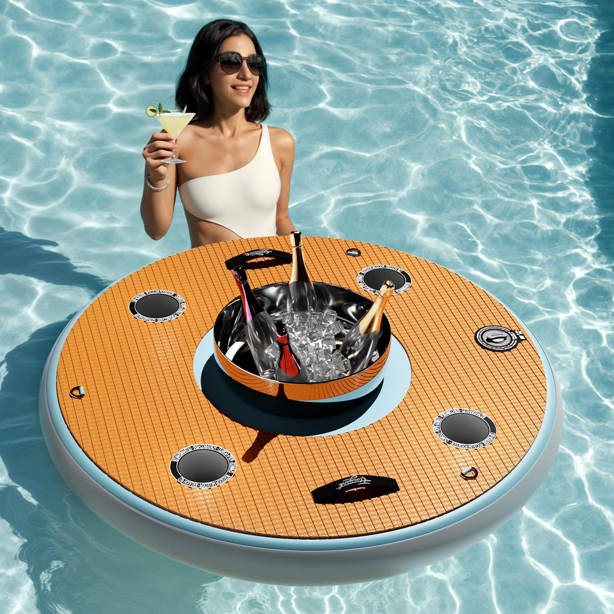 4FT Inflatable Floating Bar with Ice Bucket C37955