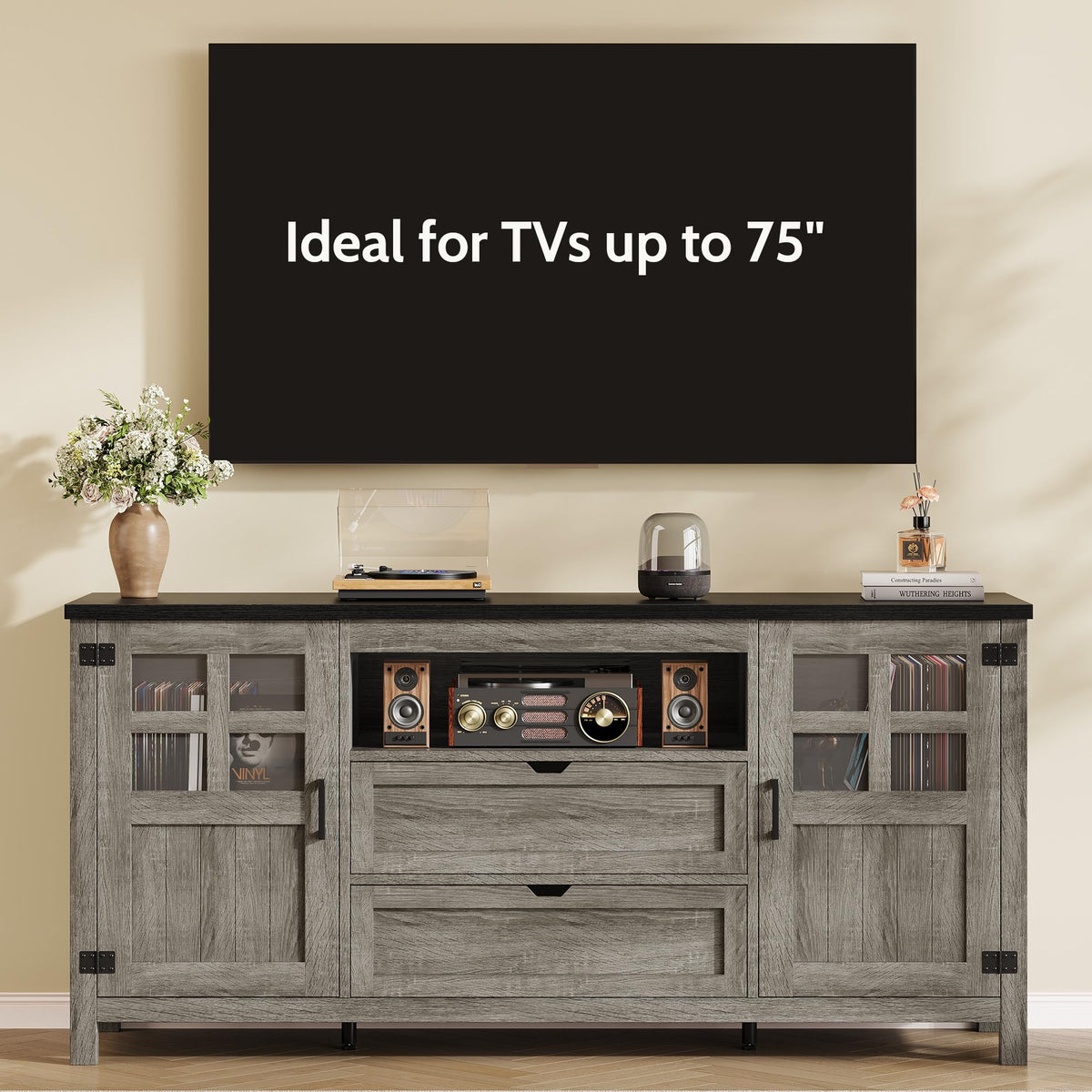 66'' Farmhouse TV Stand with Storage W867