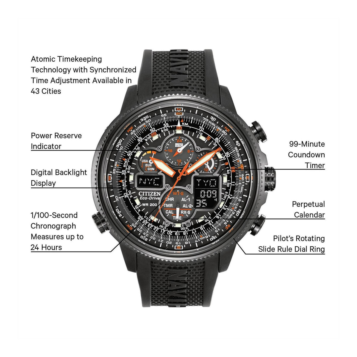 Eco-Drive Pilot Chronograph Watch G51514