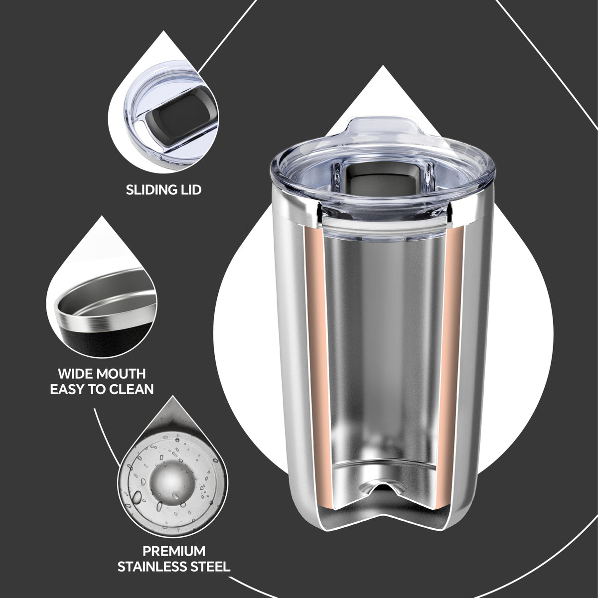 20 oz Stainless Steel Insulated Tumbler H605
