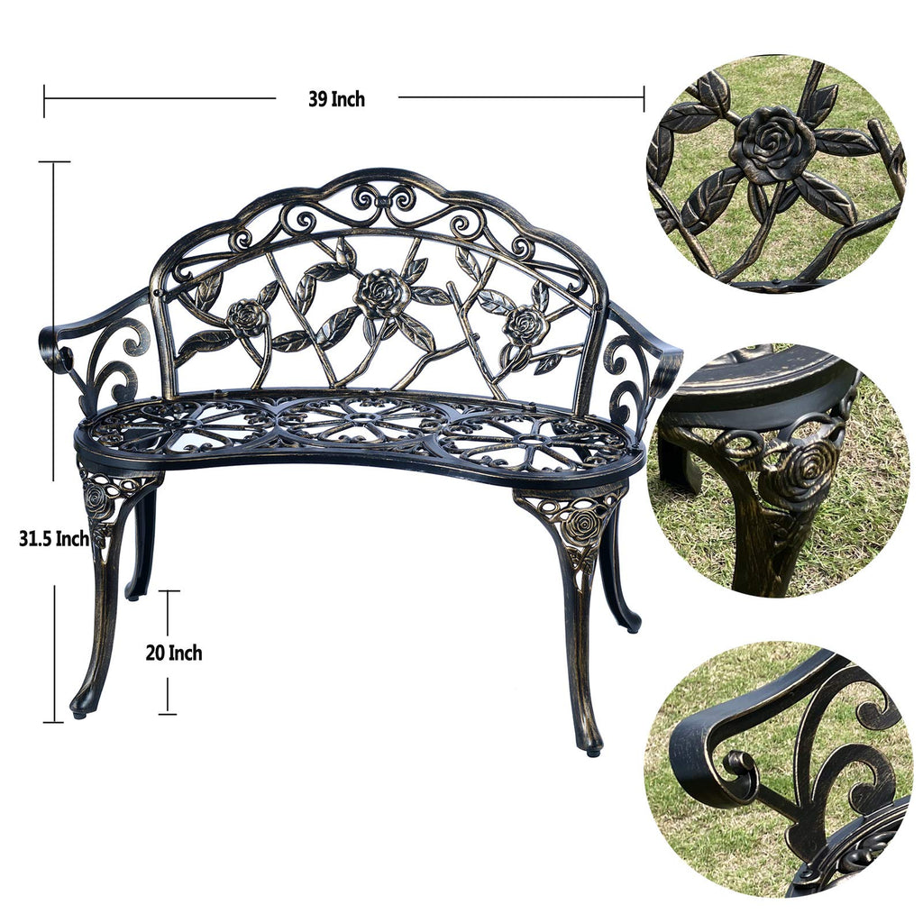 Cast Aluminum Outdoor Bench E197