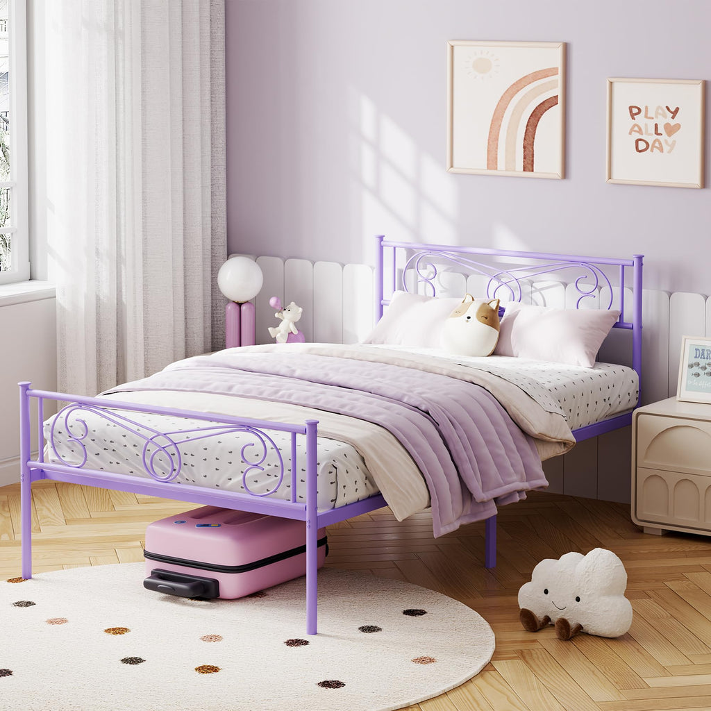 Twin Size Metal Bed Frame with Headboard B5579