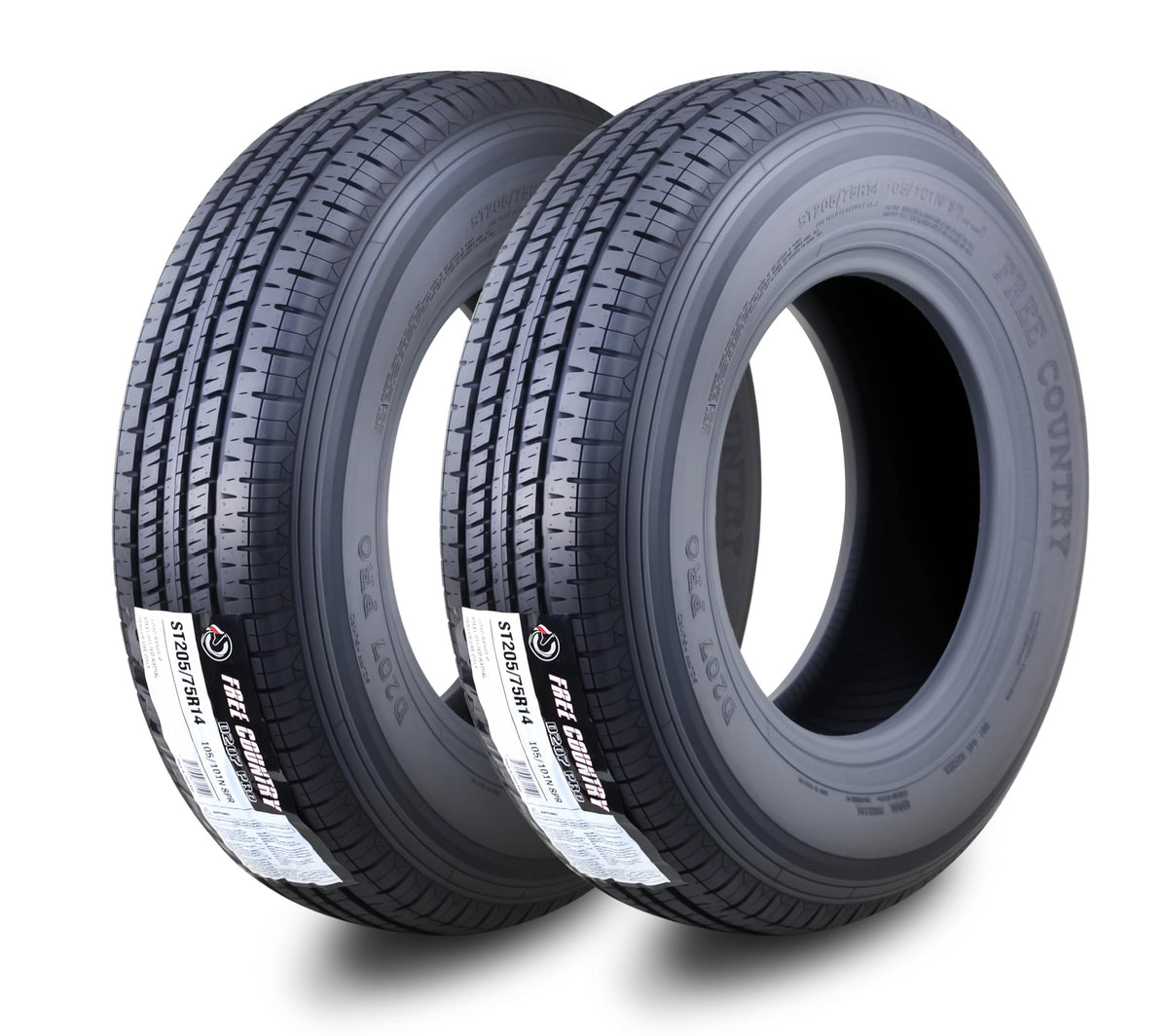 2 Premium Trailer Tires ST205/75R14 8PR LR D R775