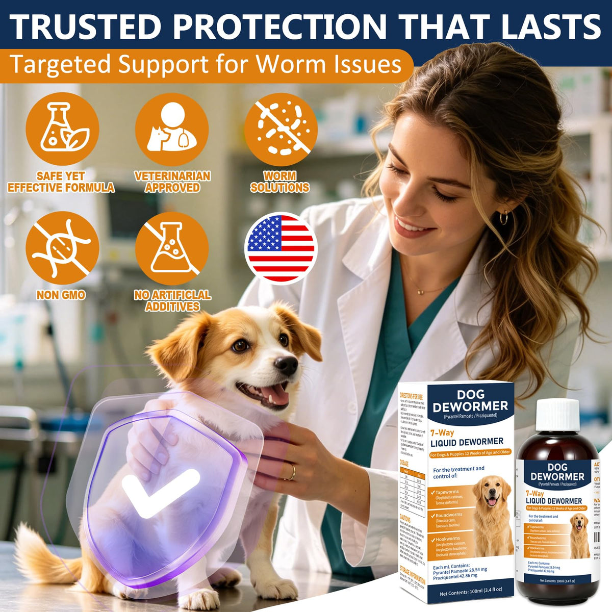 7-Way Dog Dewormer Oral Treatment 3.4 fl oz U6330