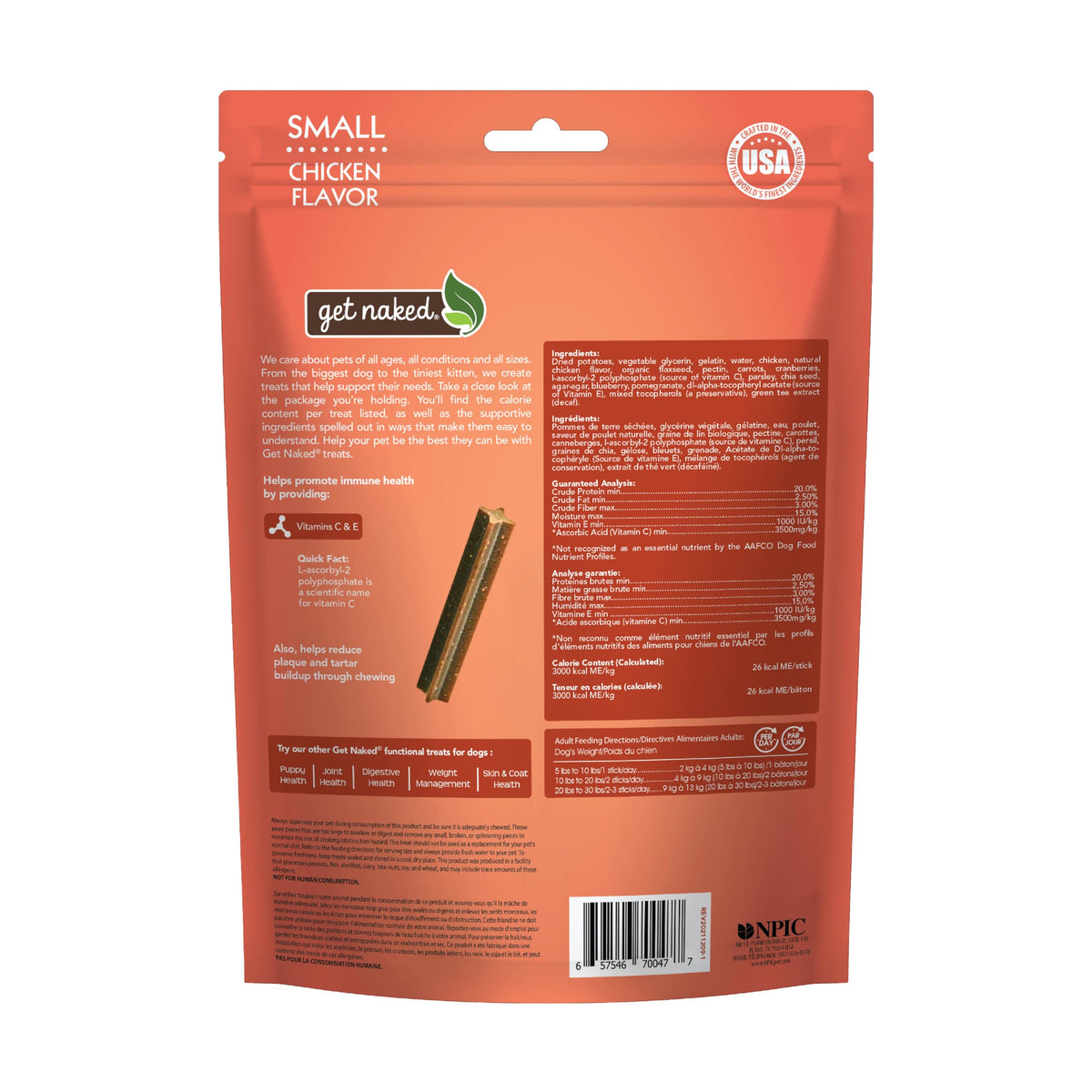 Grain-Free Dental Chew Sticks for Small Dogs, 6.2 oz U783