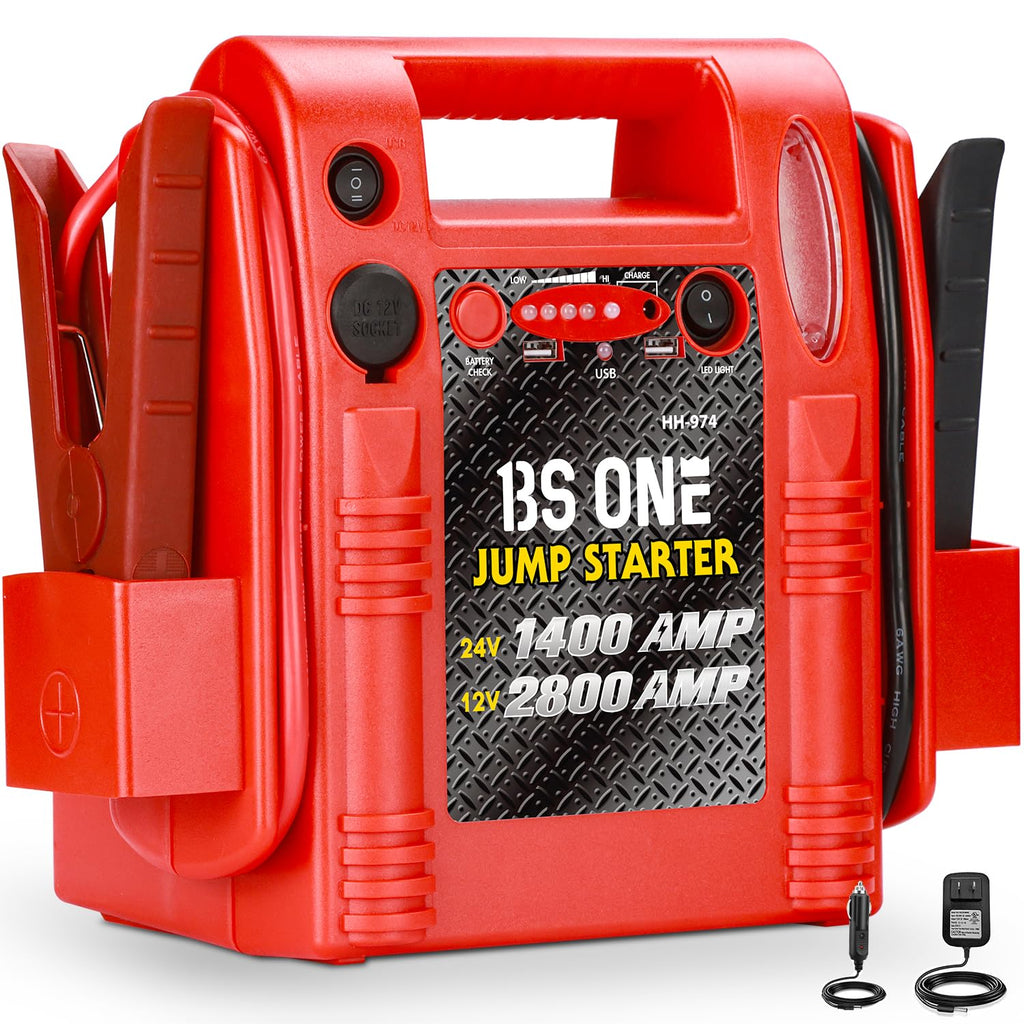 24V / 12V Heavy Duty Jump Starter with USB/DC Output and LED Light B67580