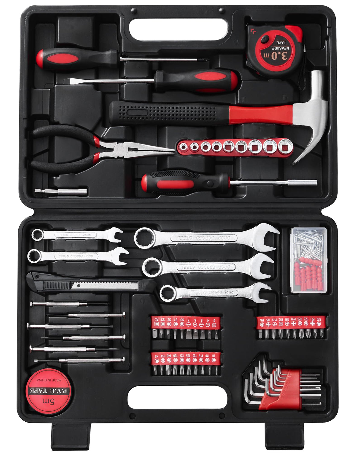 146-Piece Household Tool Kit with Storage ToolBox K7123