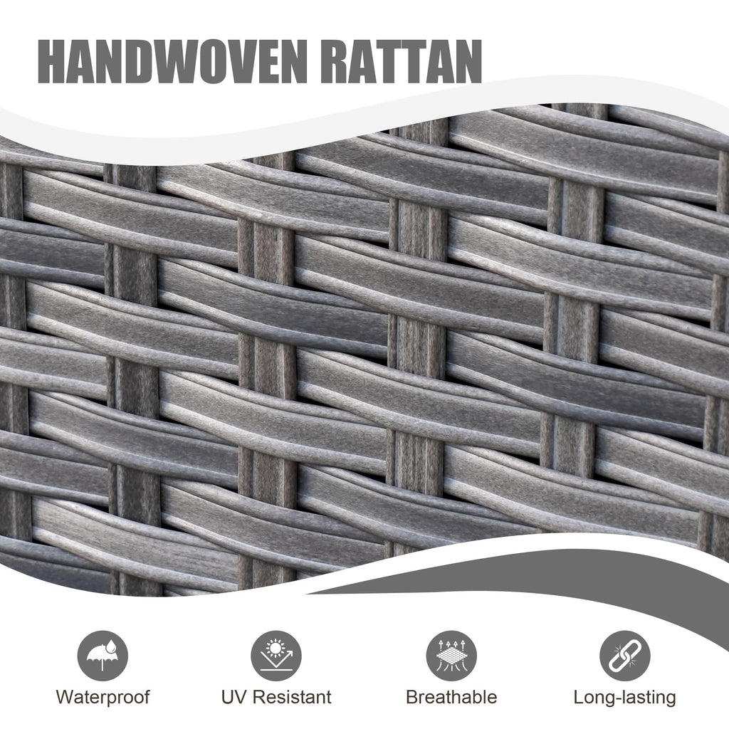 5 Piece Wicker Sofa Set with Fire Pit Table E372