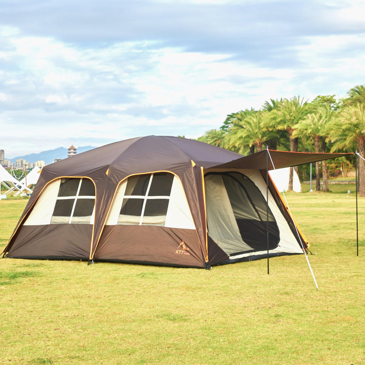 Extra Large 12-14 Person 2 Room Waterproof Double Layer Cabin Tent X2543
