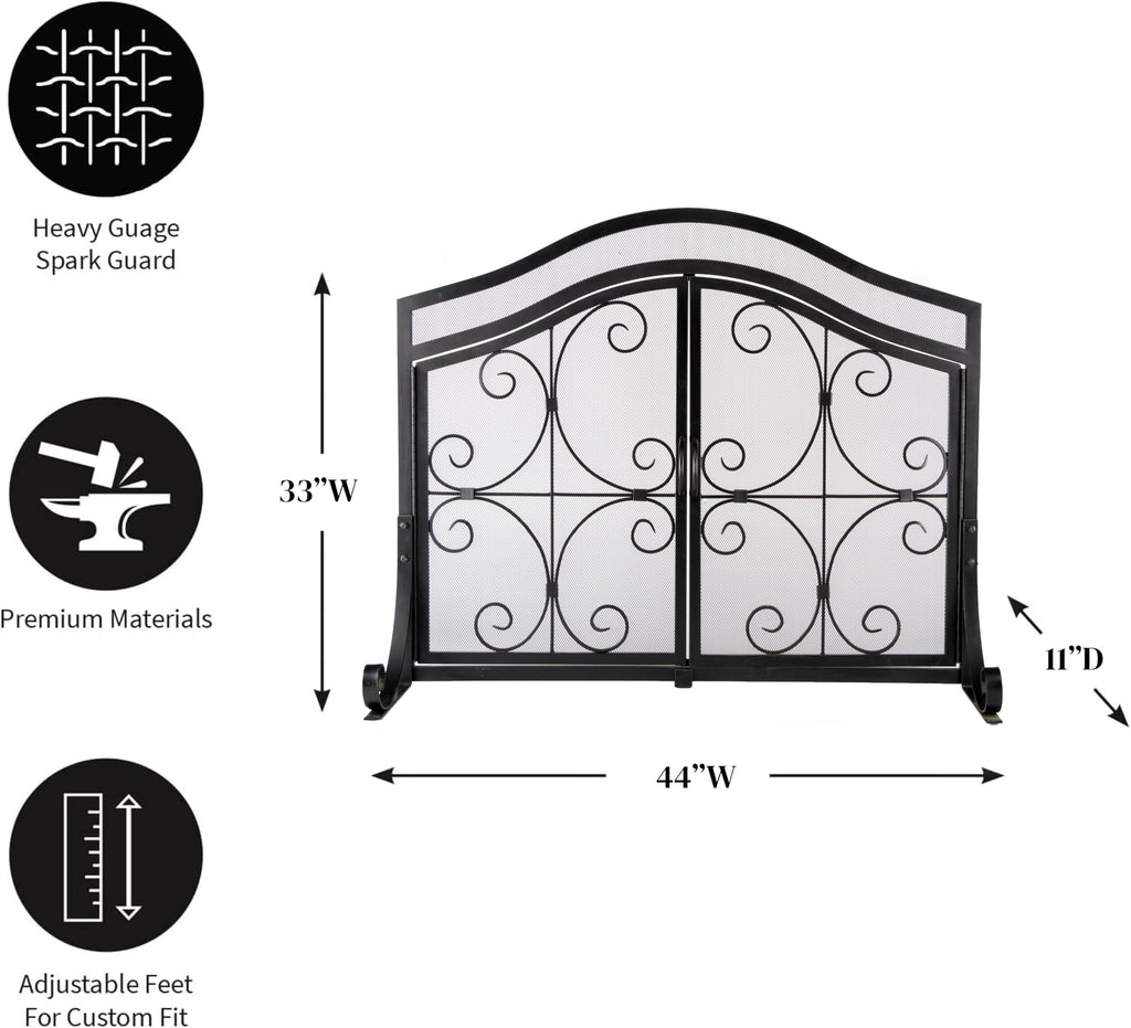 Black Metal Fireplace Screen L72433
