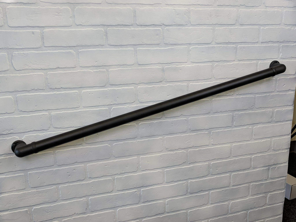 6' Texture Black Handrail Section with Returns G894843