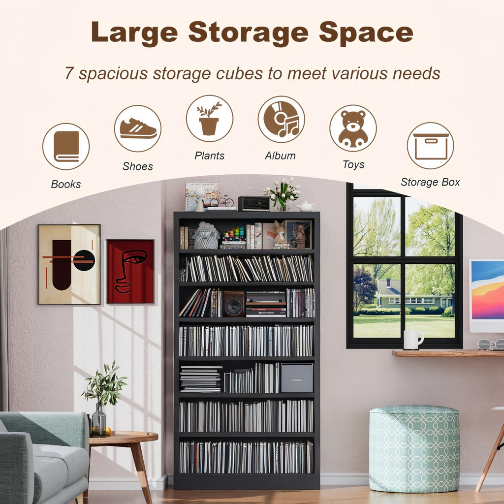 55" Metal Media Storage Cabinet with 6 Adjustable Shelves Z631
