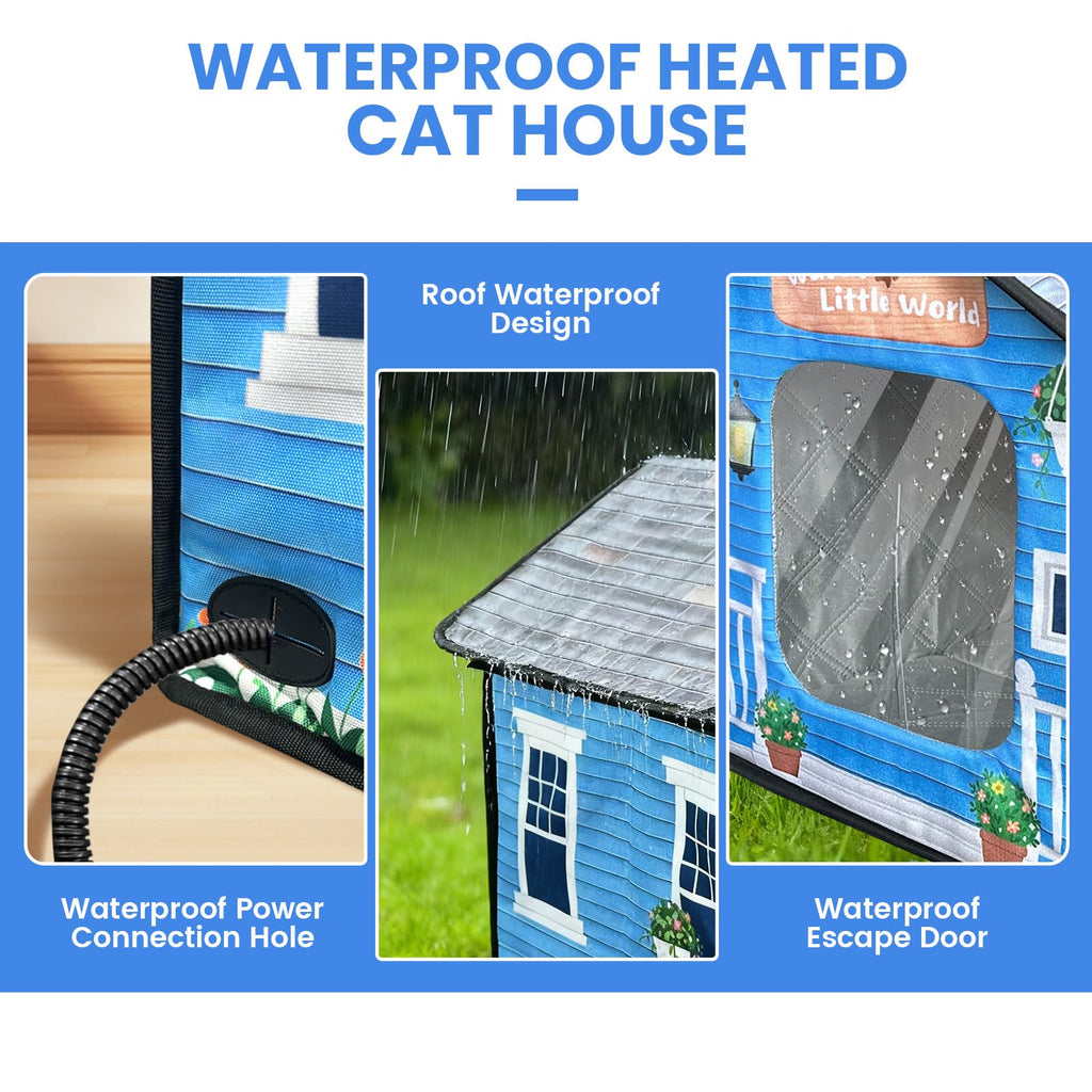 Heated Cat House with Dual Escape Doors G433438