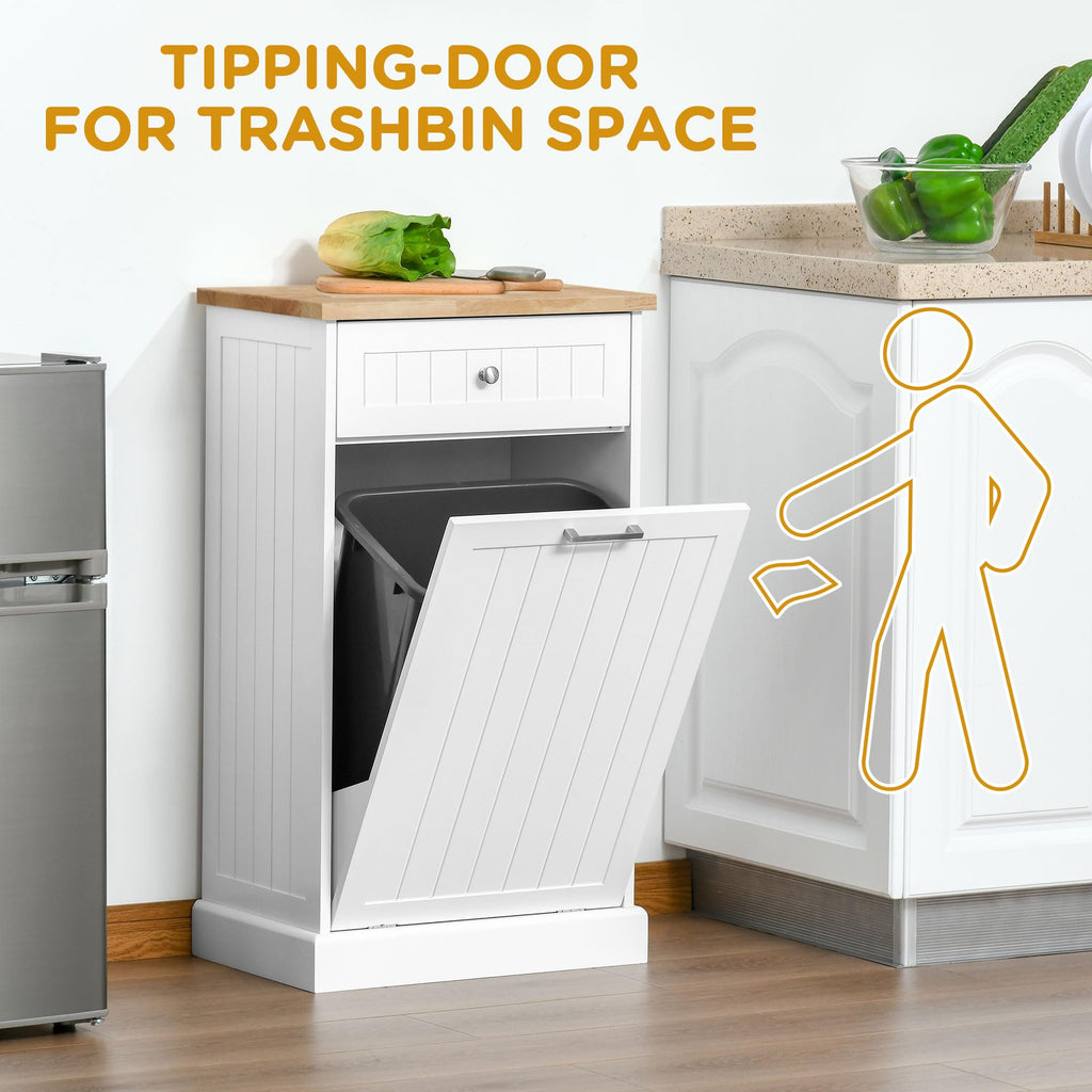 White Double Tilt-Out Trash & Recycling Cabinet W67228