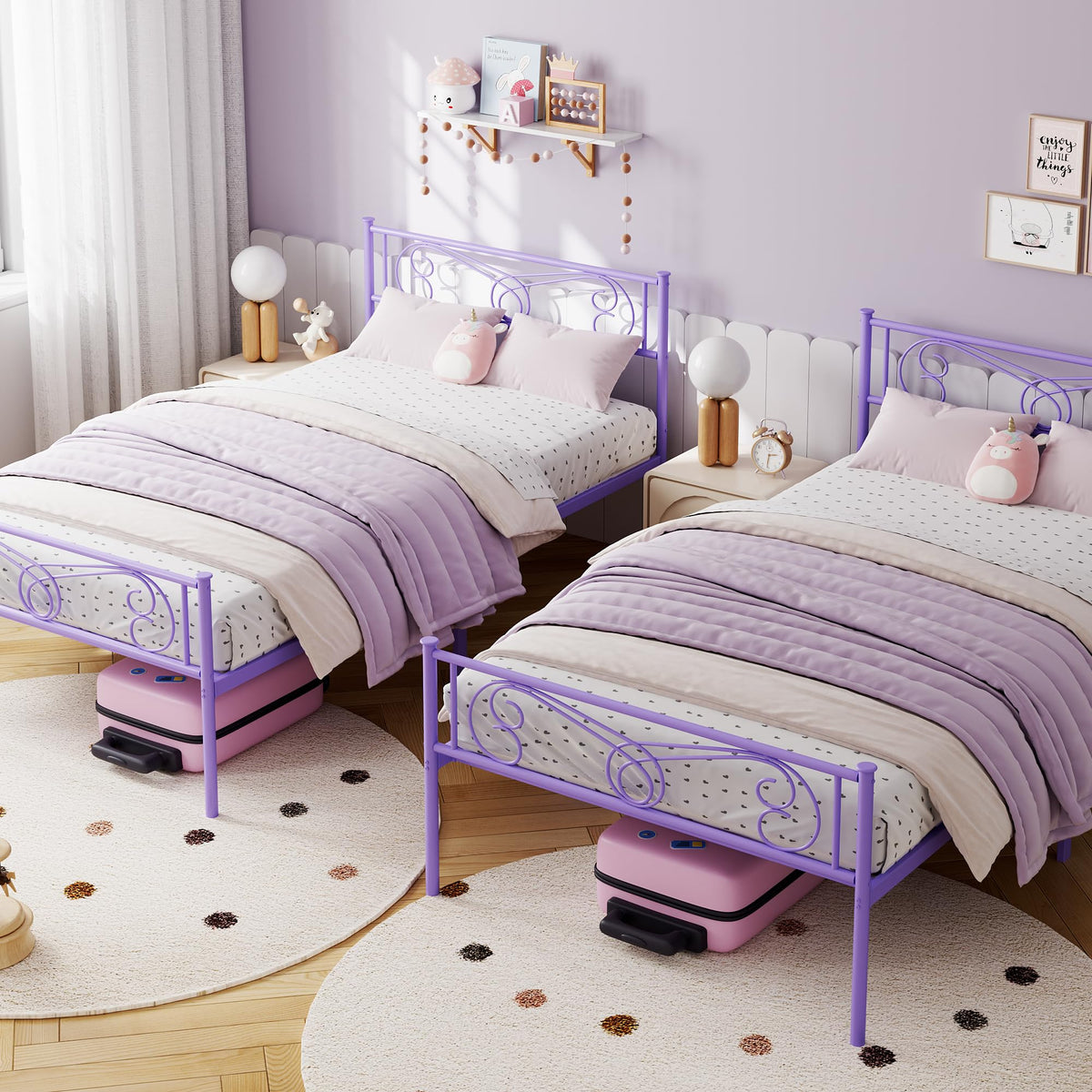 Twin Size Metal Bed Frame with Headboard B5579