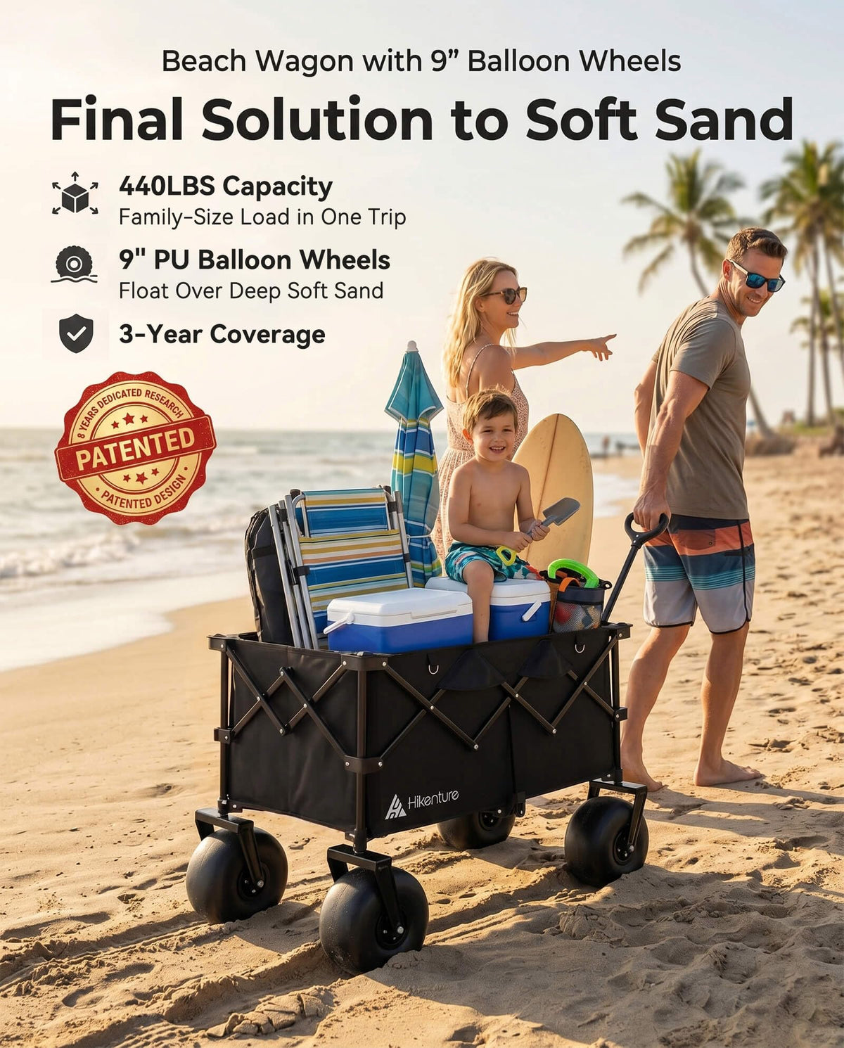Collapsible Beach Wagon with Balloon Wheels G59790