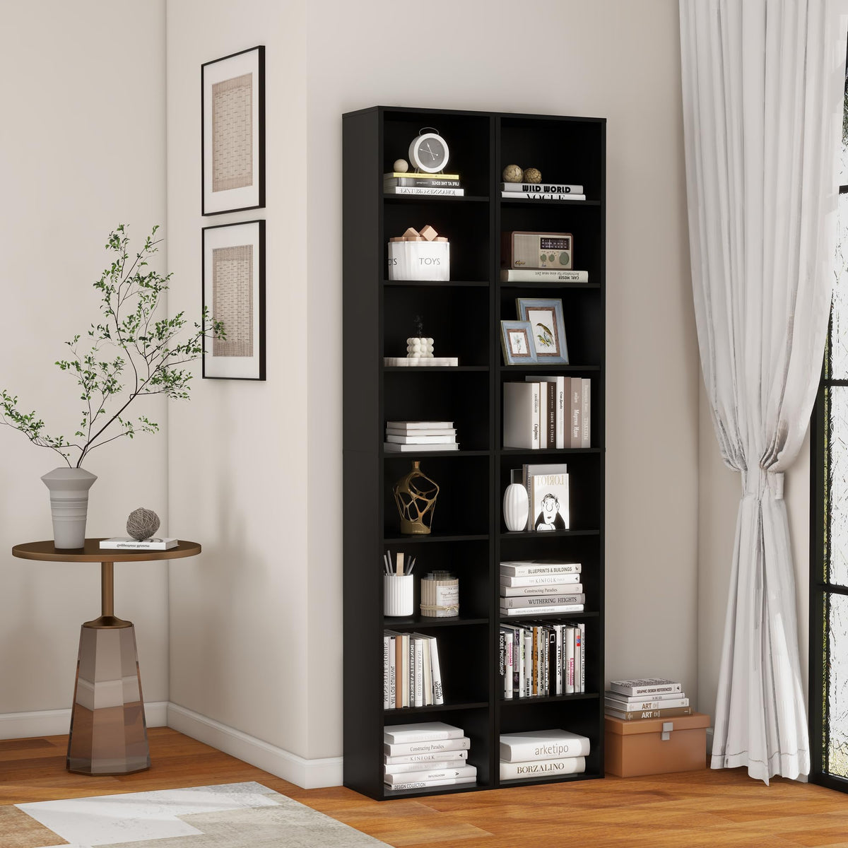 8 Tier Black Storage Shelf Bookcase T79184