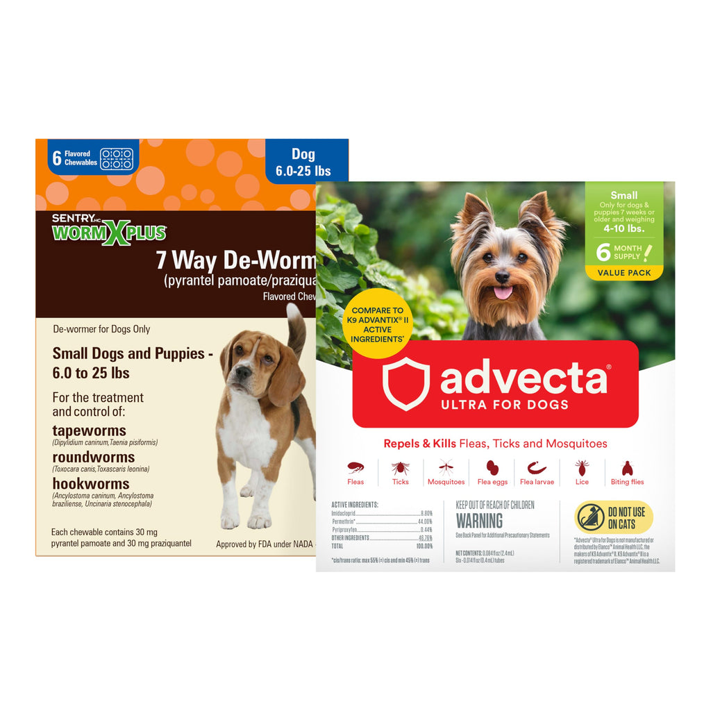 7 Way DeWormer and Flea and Tick Prevention for Small Dogs 6 Count M372