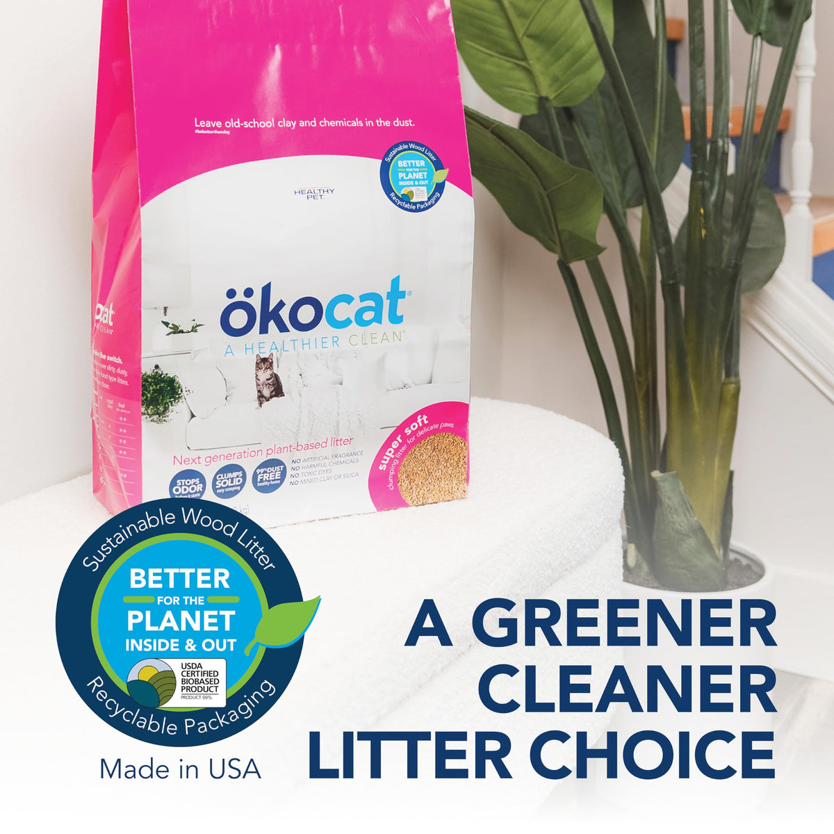Super Soft Wood Clumping Cat Litter, Unscented, 14 pounds H805273