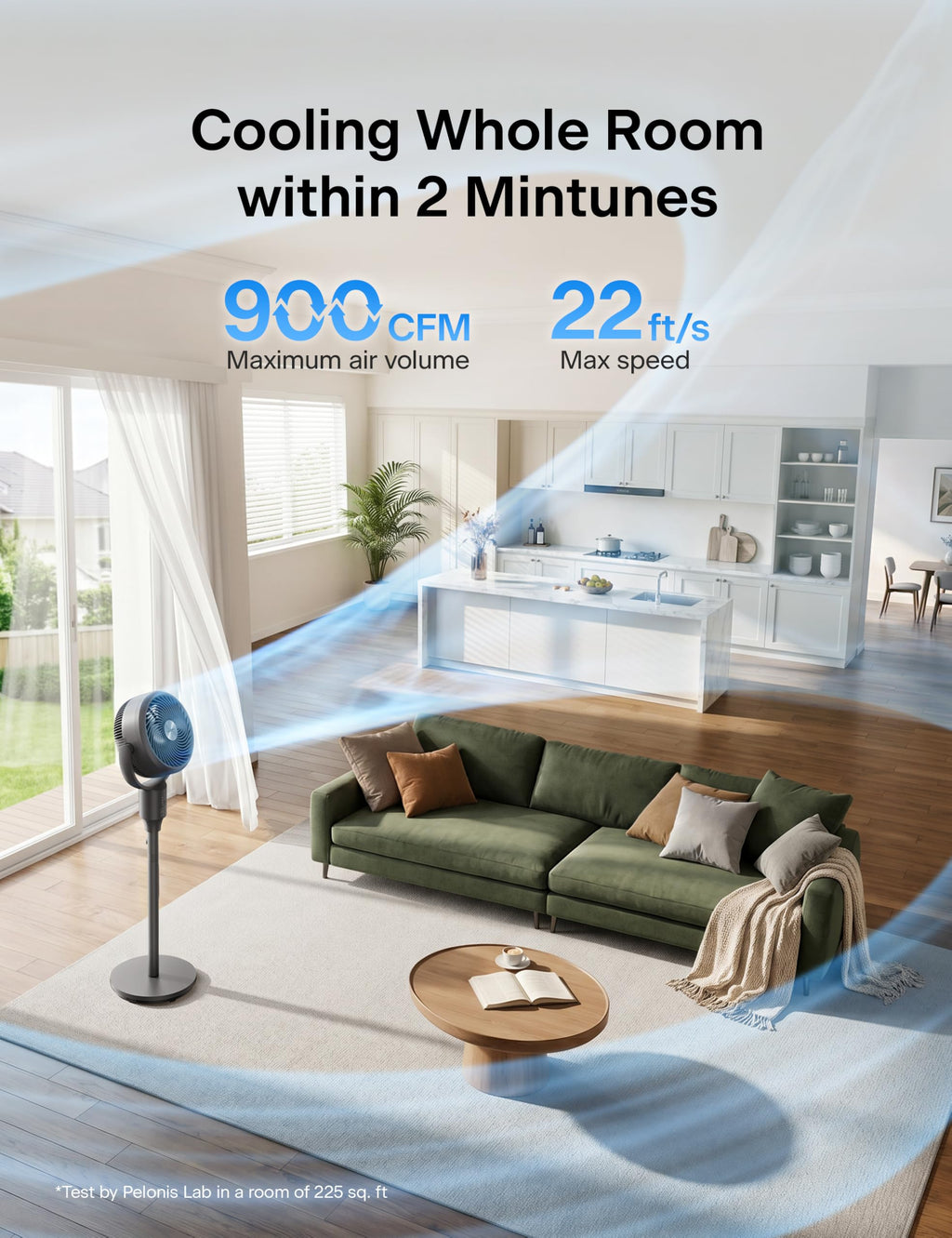 Grey Air Circulator Fan with Remote I955513