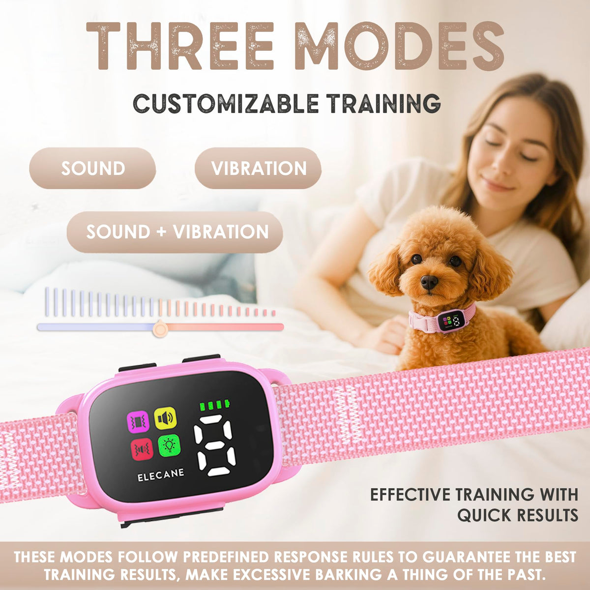 No Shock Rechargeable Bark Collar for Small Dogs 5-15 lbs P252