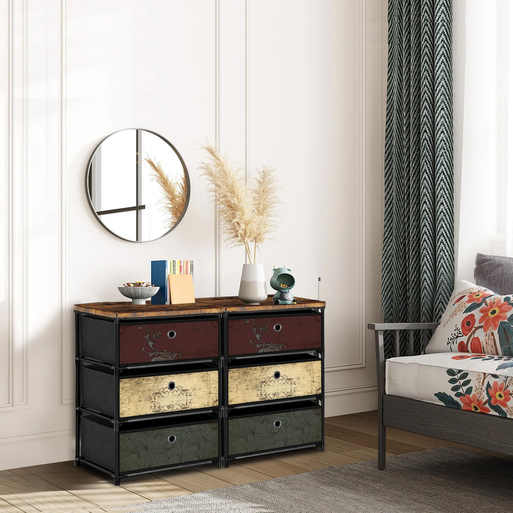 3 Drawer Fabric Nightstand P926
