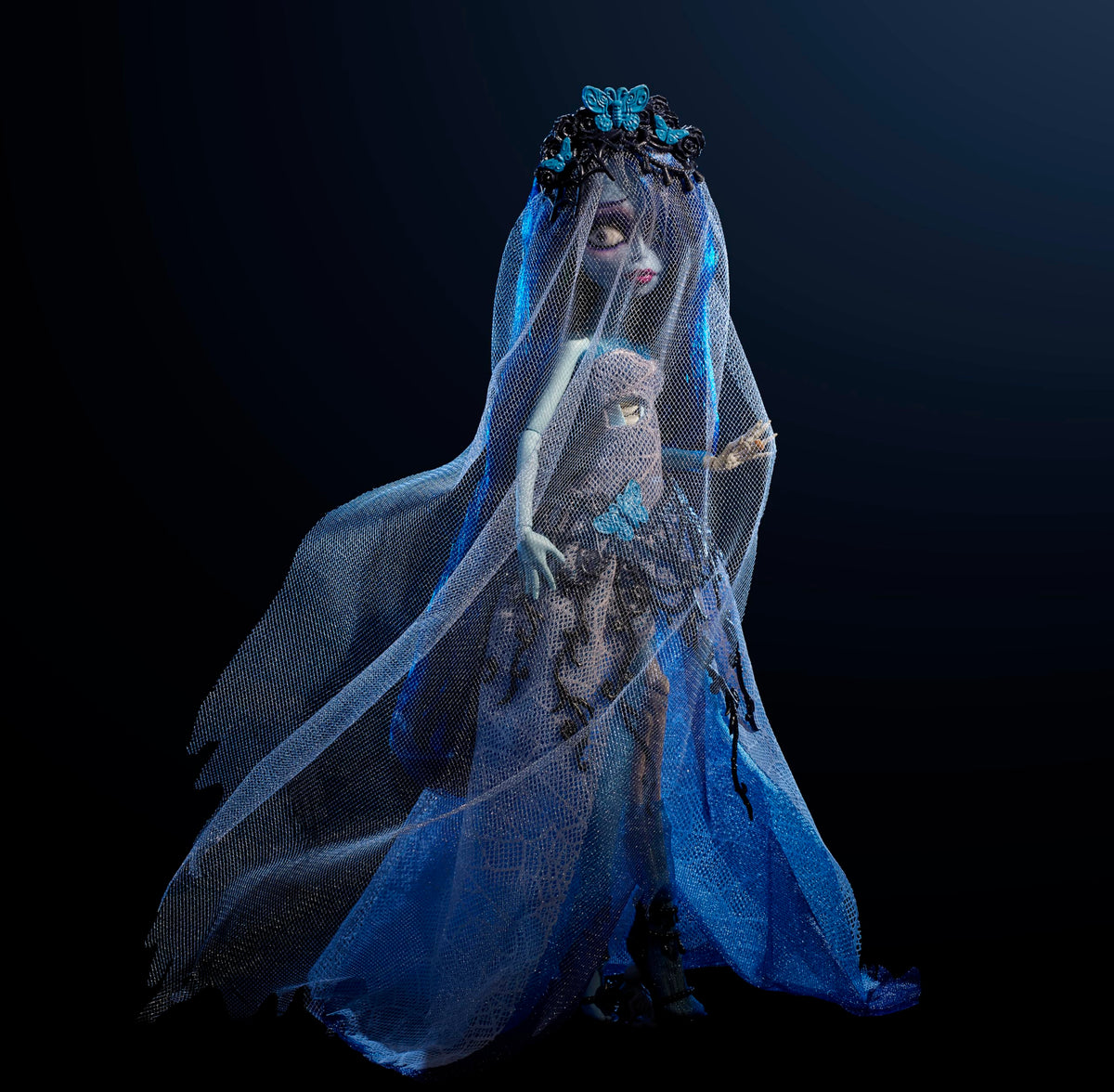 Corpse Bride Emily Doll in Spiderweb Wedding Dress with Accessories T941