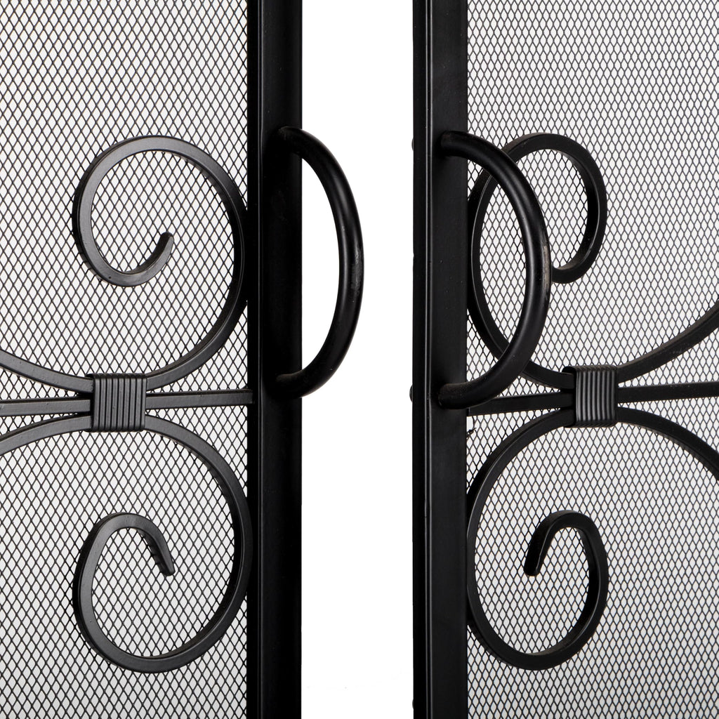 Black Metal Fireplace Screen L72433