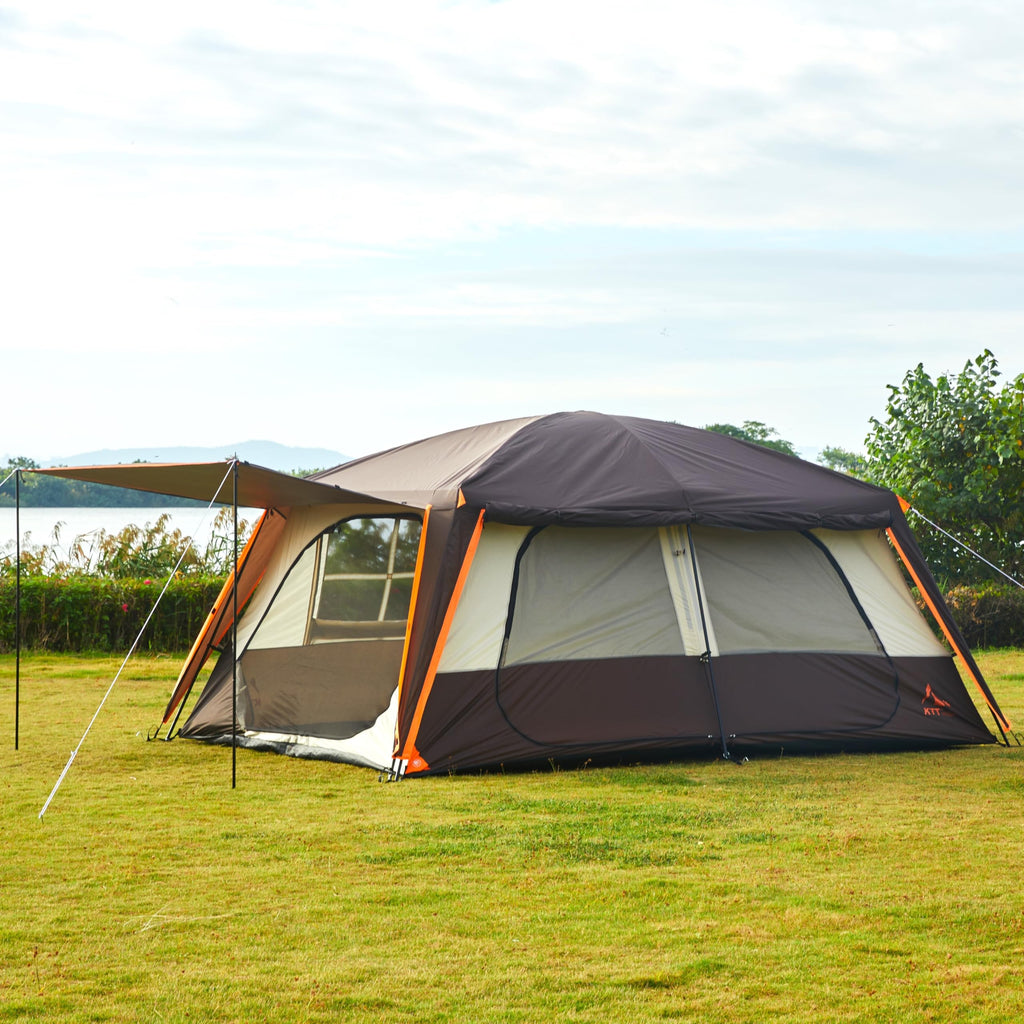 Extra Large 12-14 Person 2 Room Waterproof Double Layer Cabin Tent X2543